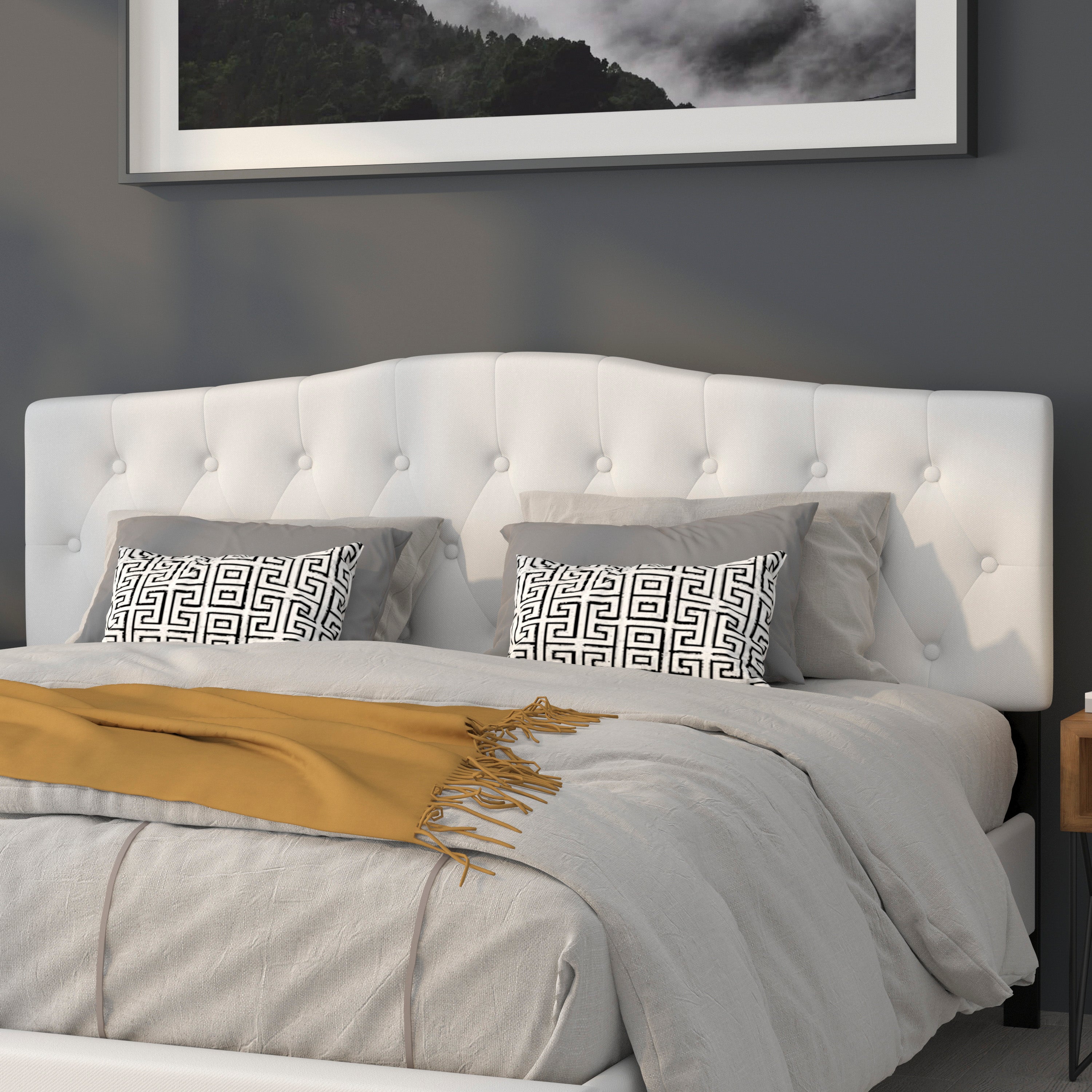 Cambridge Arched Button Tufted Upholstered Headboard