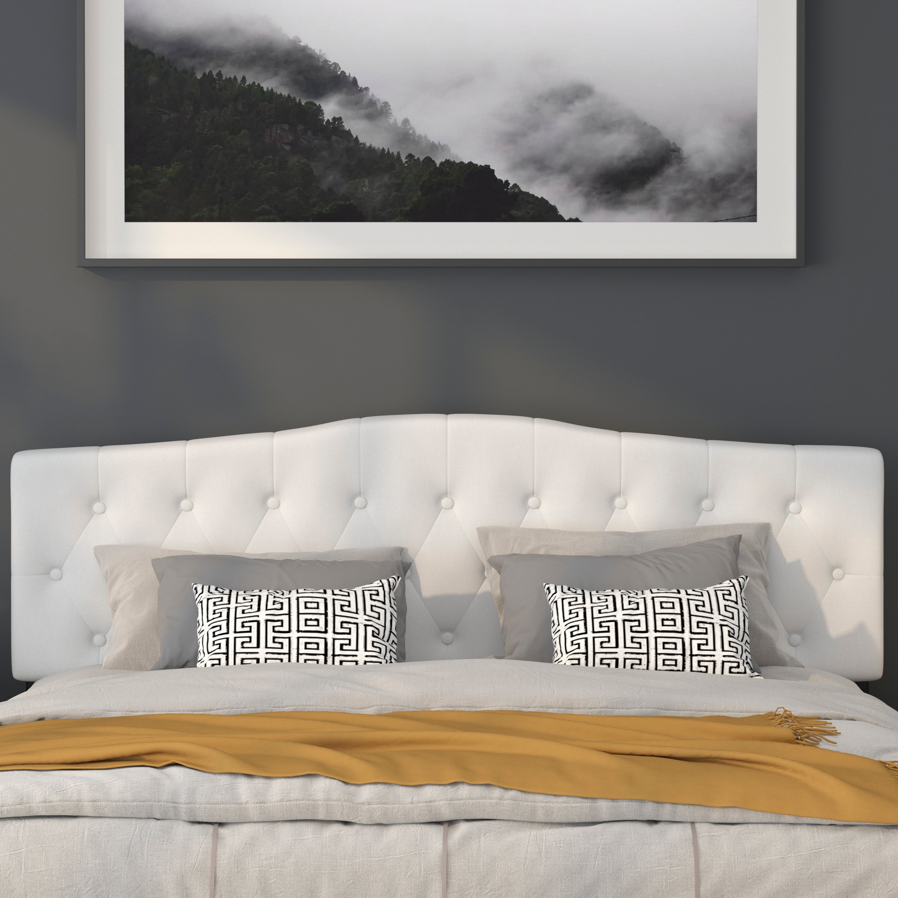 Cambridge Arched Button Tufted Upholstered Headboard