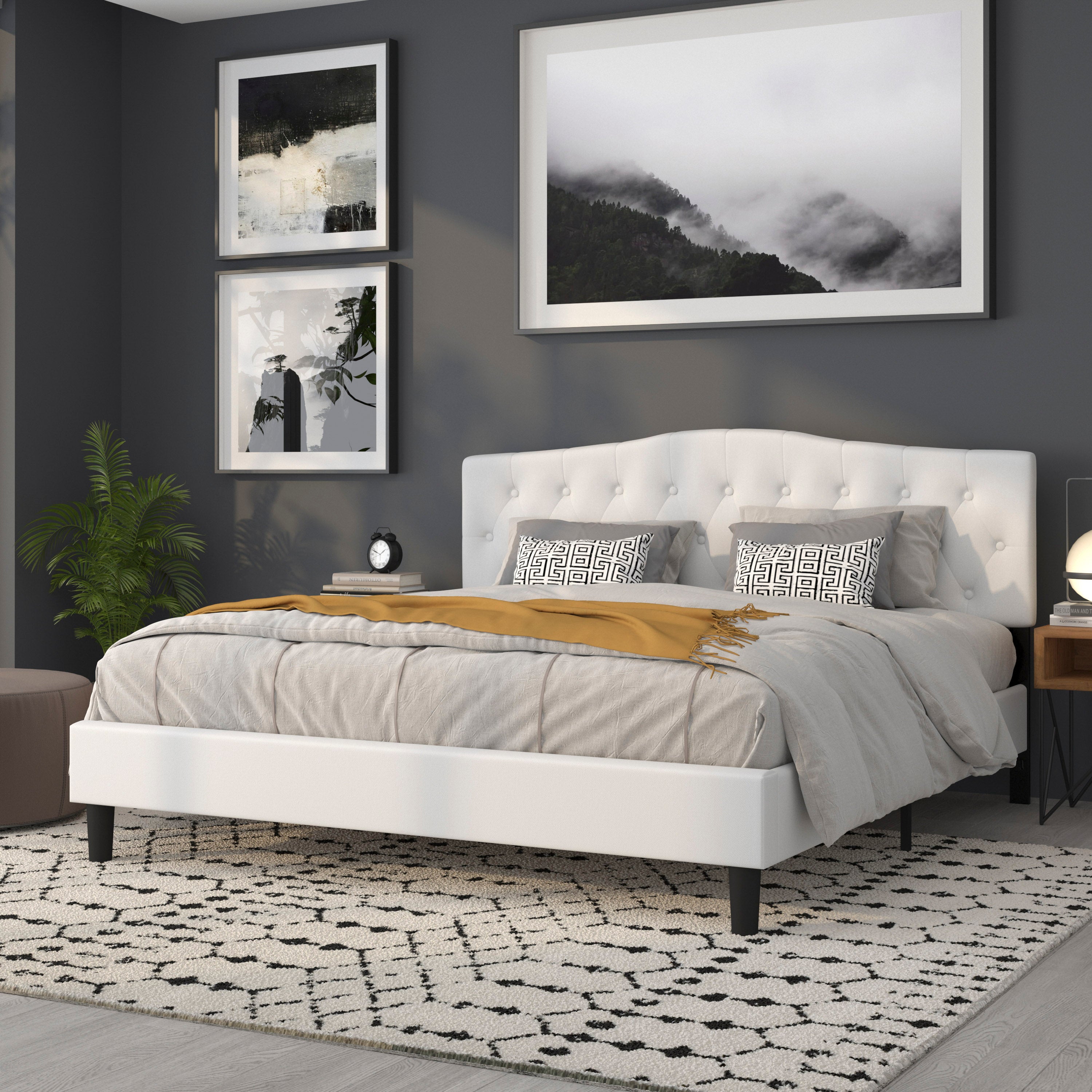 Cambridge Arched Button Tufted Upholstered Headboard