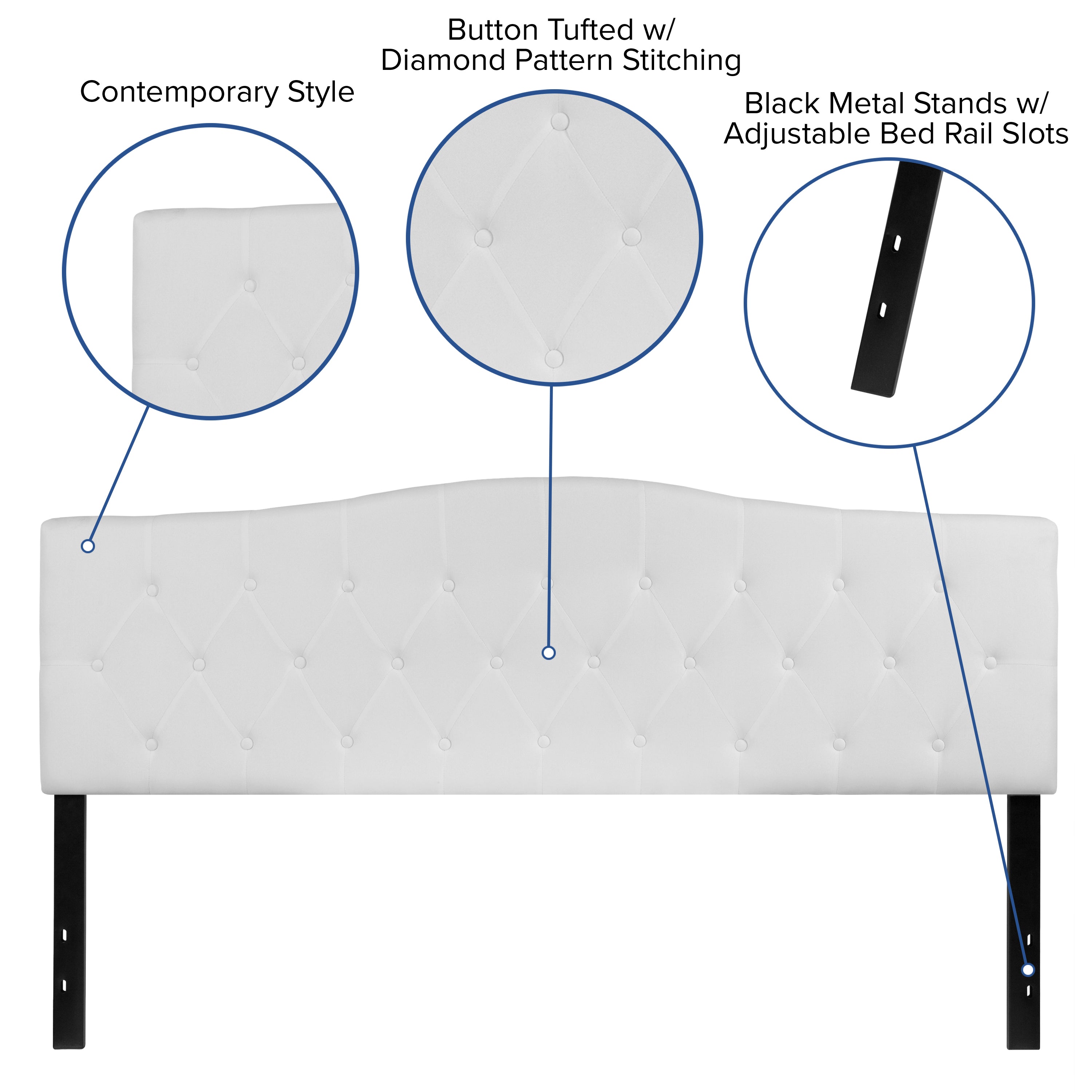 Cambridge Arched Button Tufted Upholstered Headboard