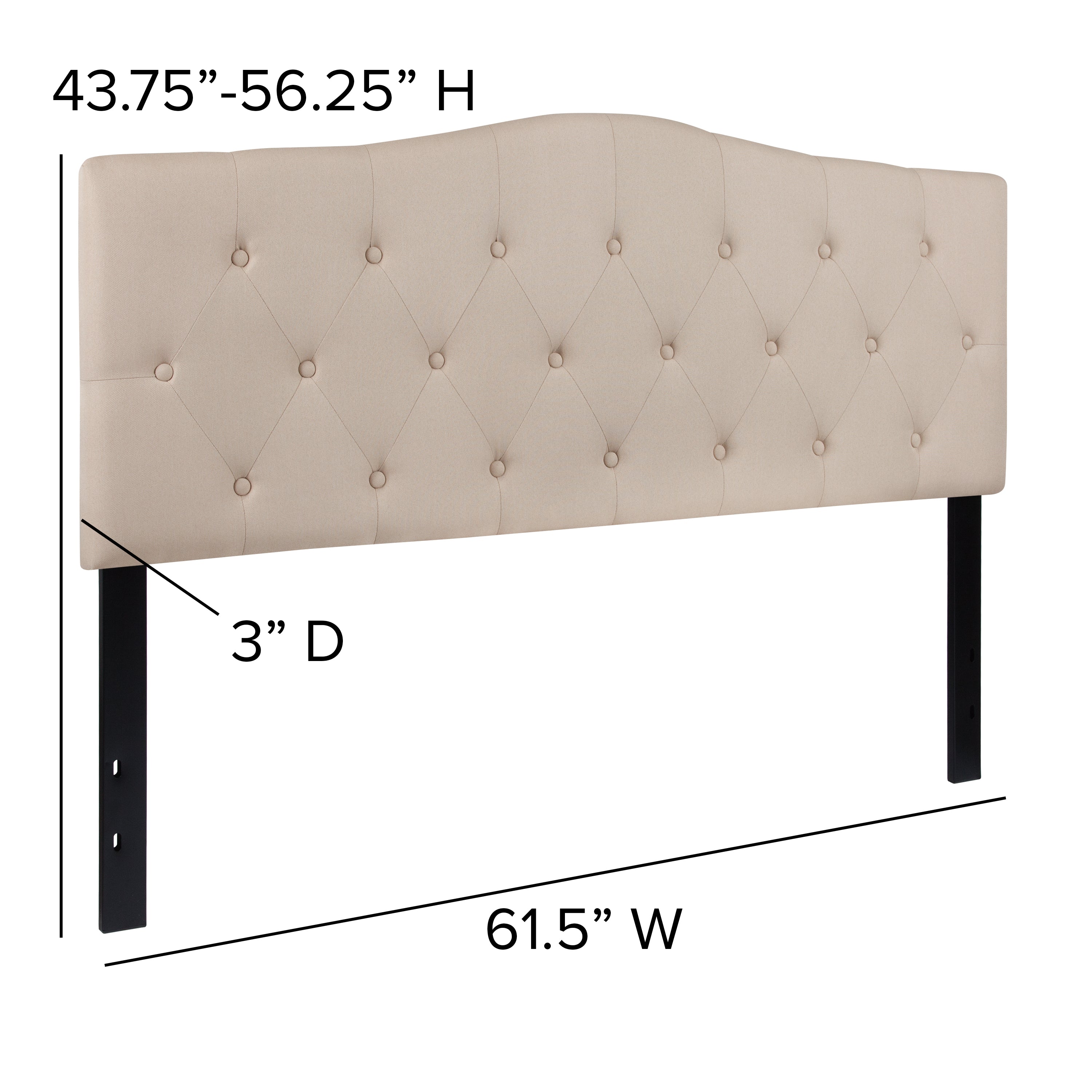 Cambridge Arched Button Tufted Upholstered Headboard