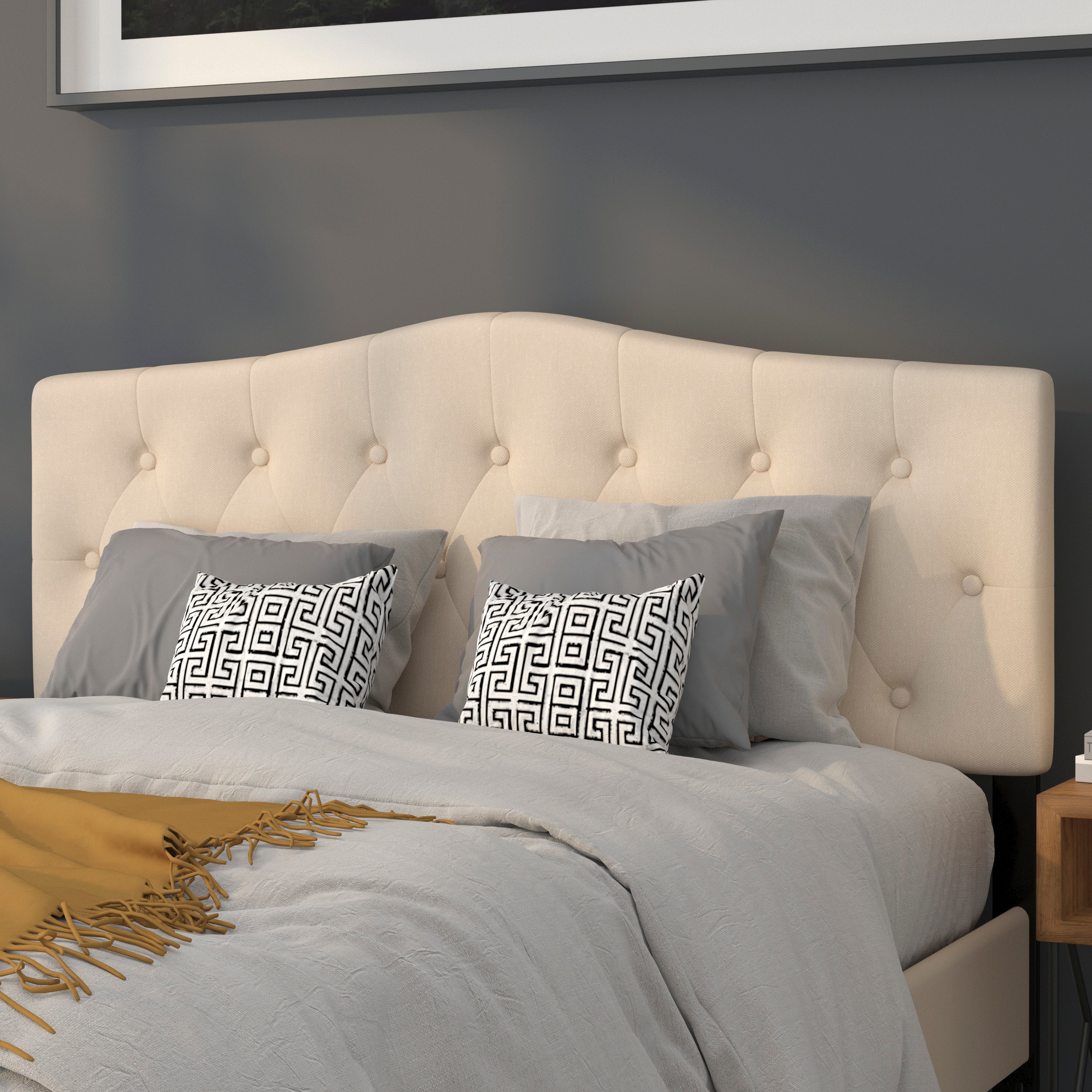 Cambridge Arched Button Tufted Upholstered Headboard