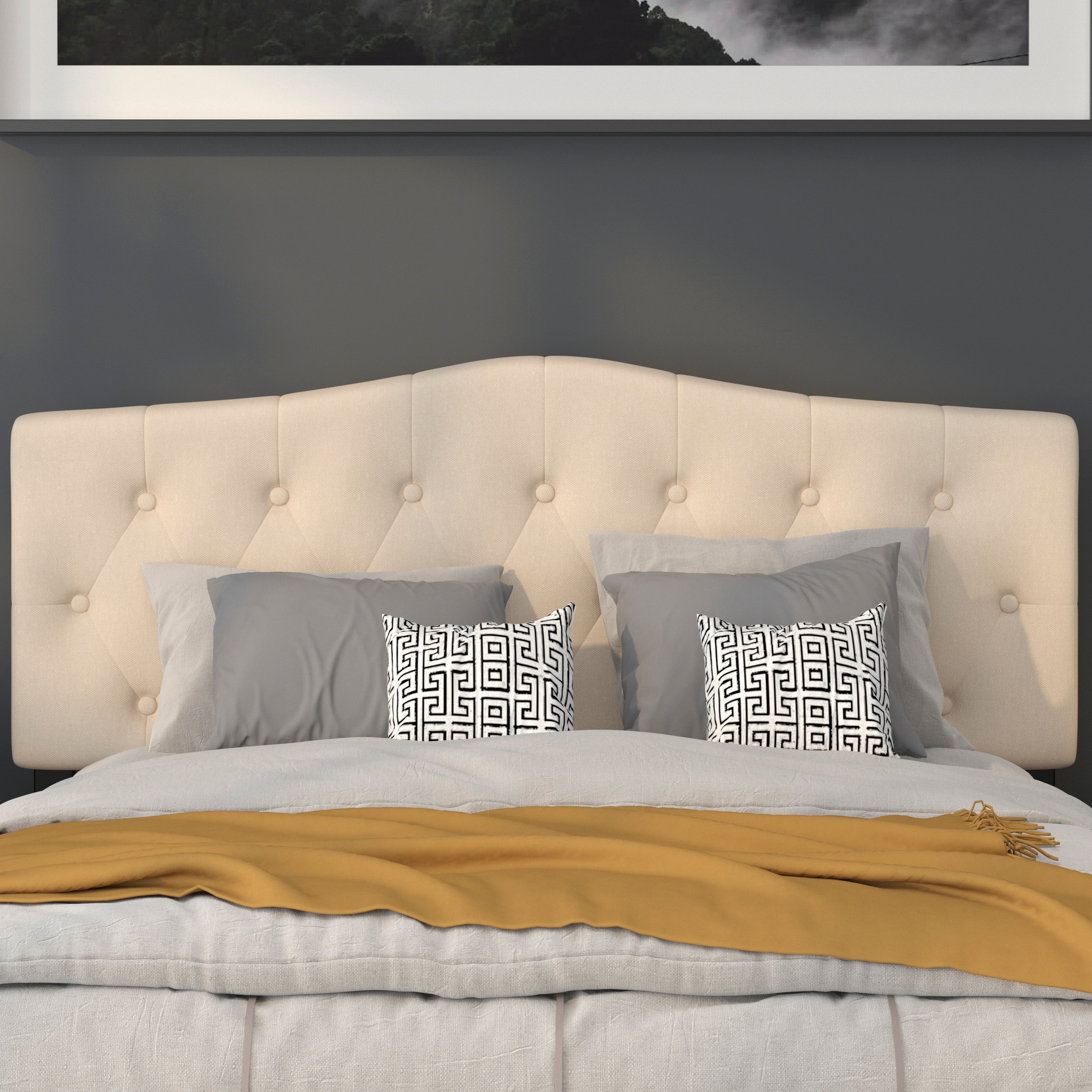Cambridge Arched Button Tufted Upholstered Headboard