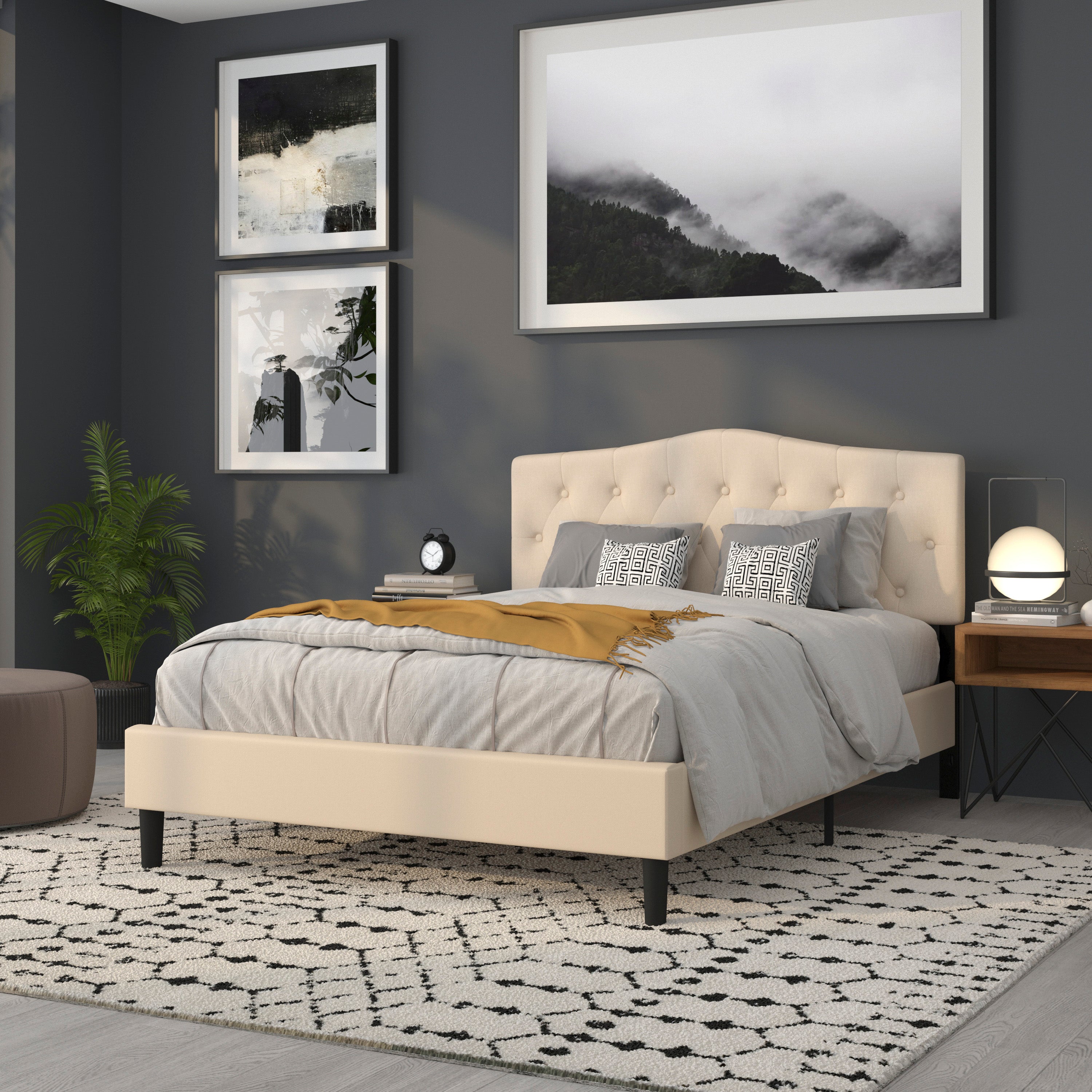 Cambridge Arched Button Tufted Upholstered Headboard