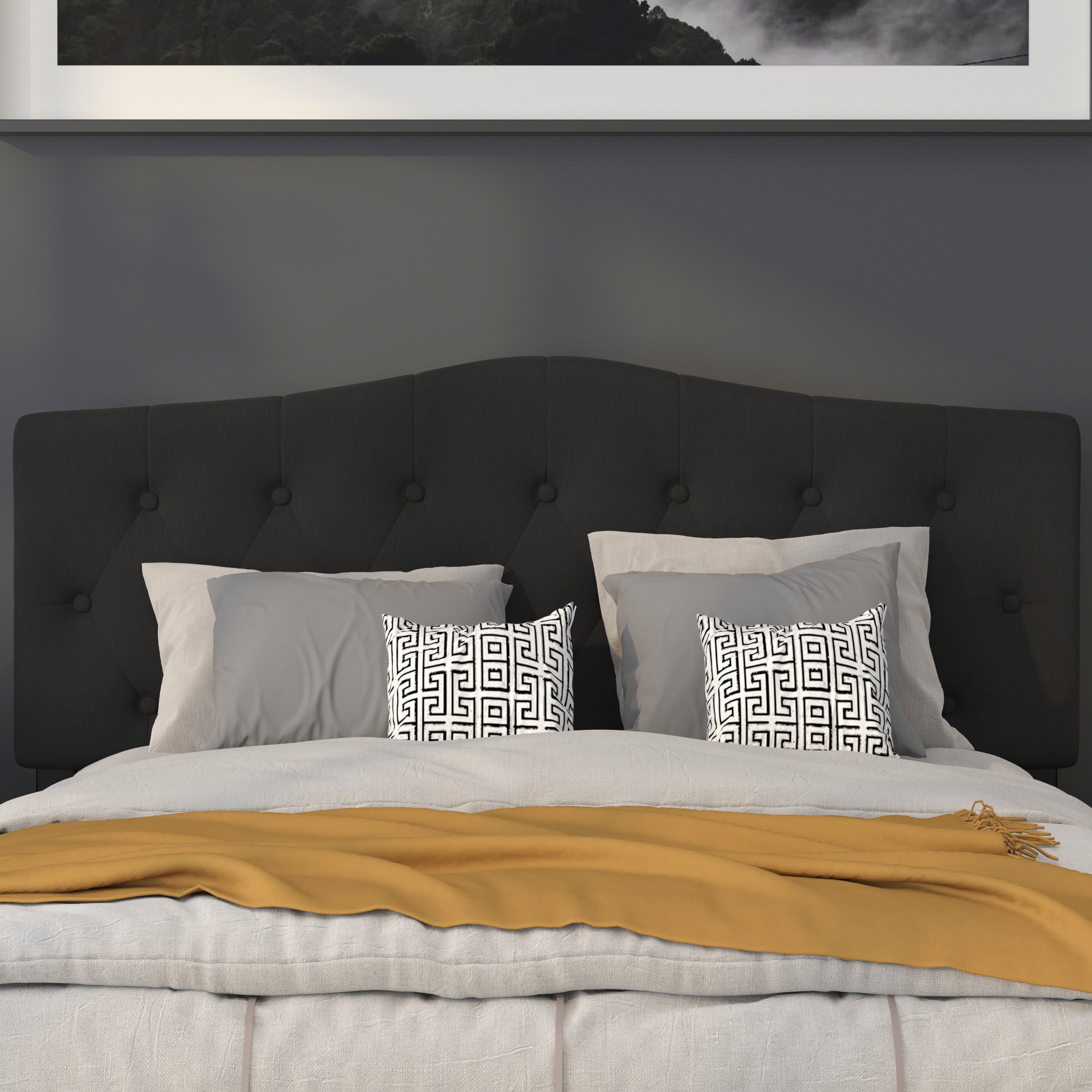 Cambridge Arched Button Tufted Upholstered Headboard