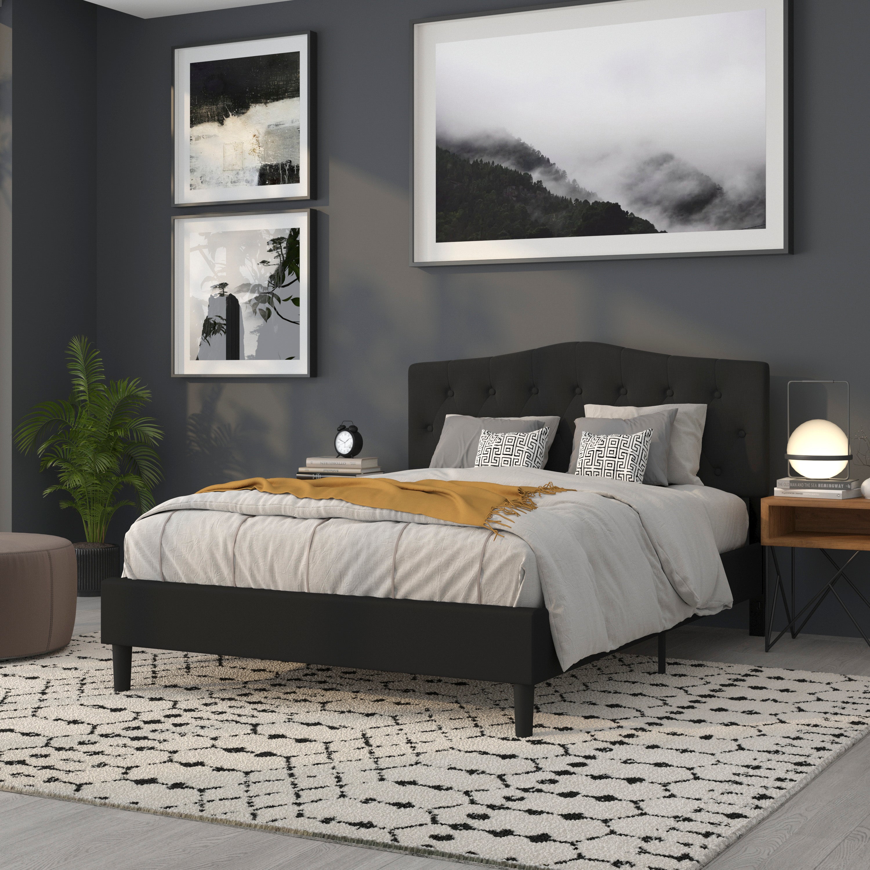 Cambridge Arched Button Tufted Upholstered Headboard