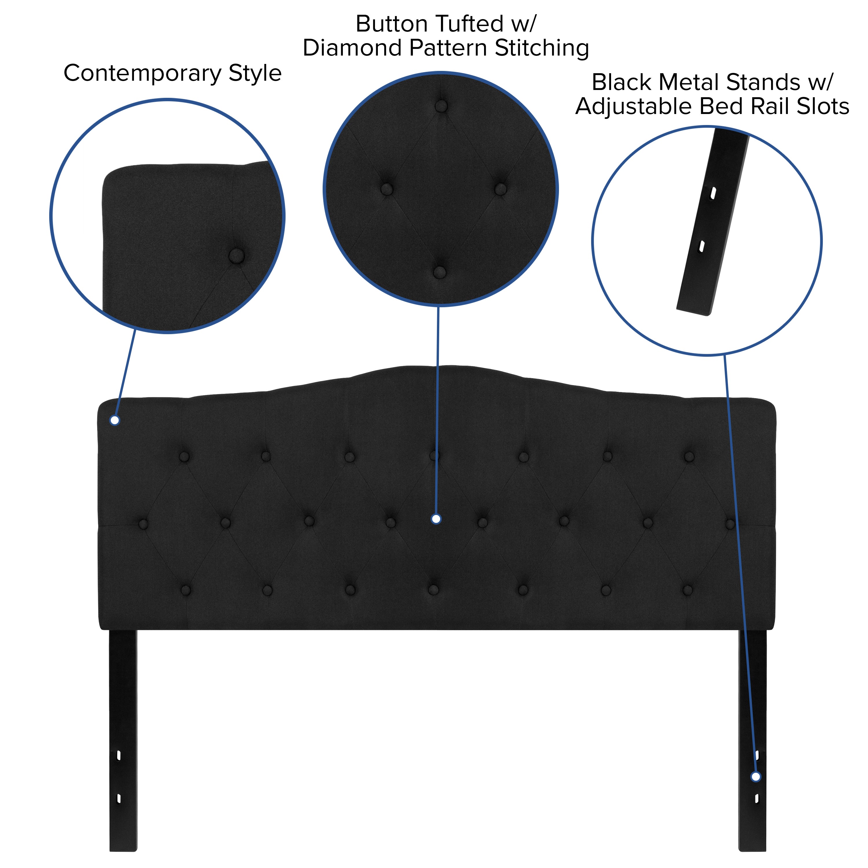 Cambridge Arched Button Tufted Upholstered Headboard