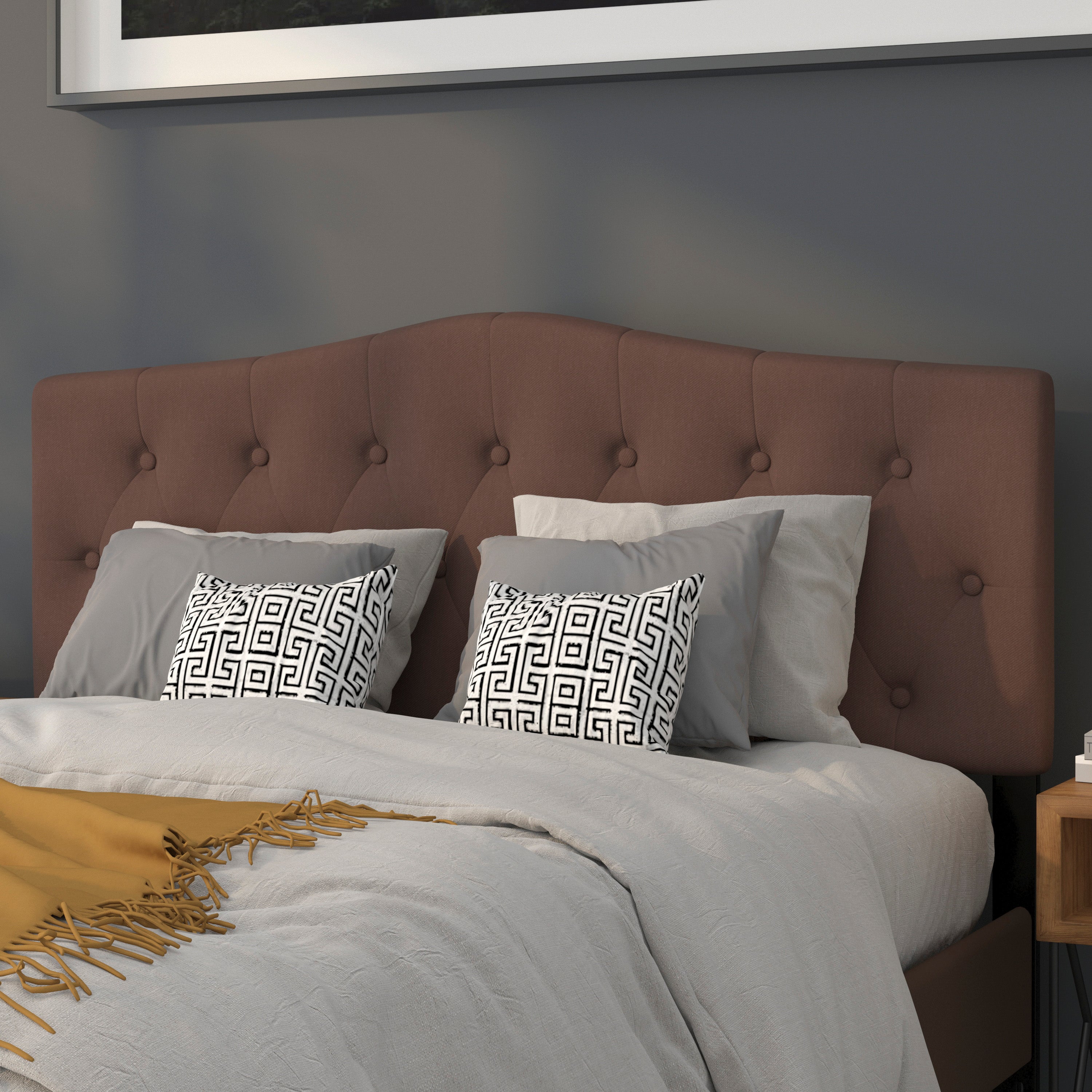 Cambridge Arched Button Tufted Upholstered Headboard