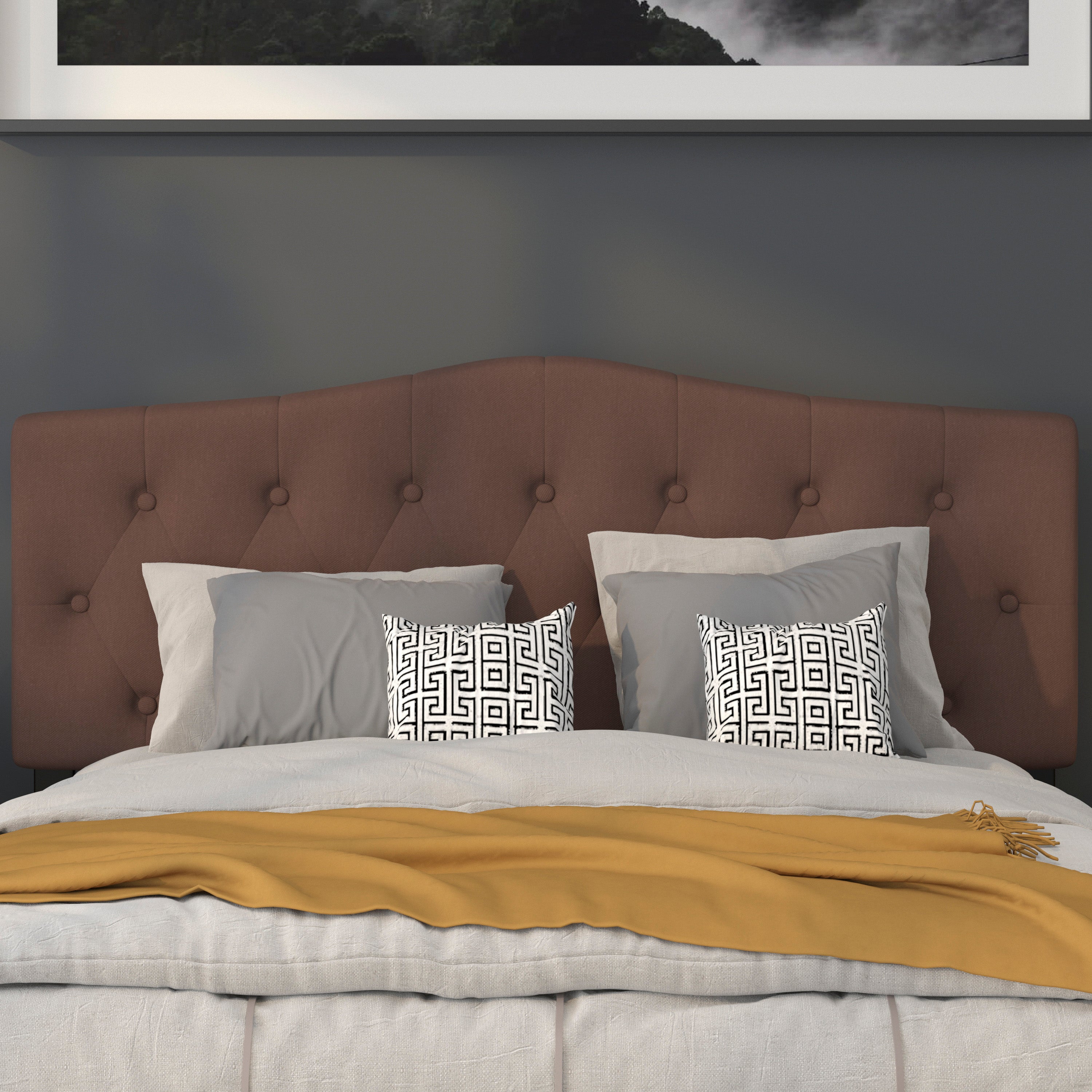 Cambridge Arched Button Tufted Upholstered Headboard