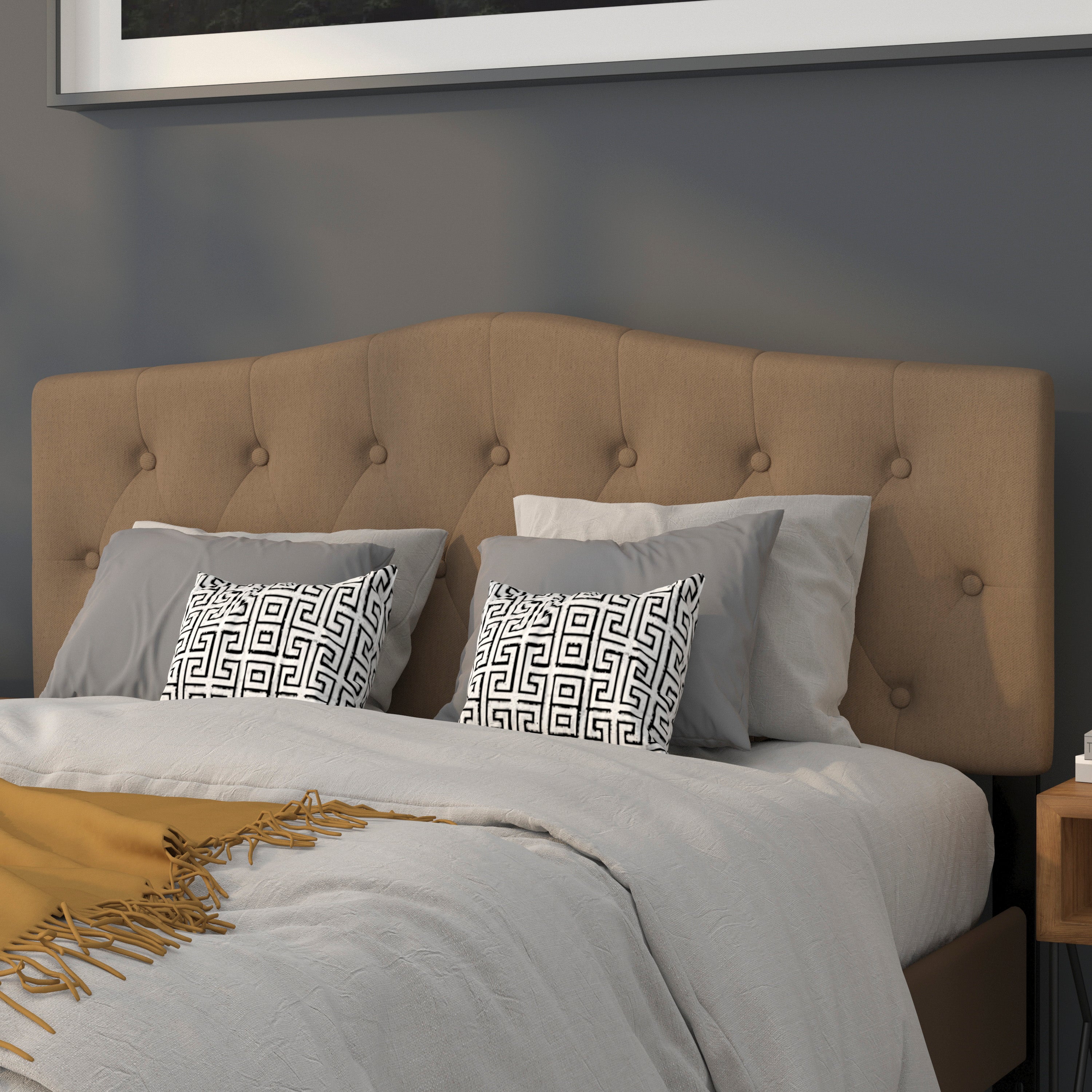 Cambridge Arched Button Tufted Upholstered Headboard
