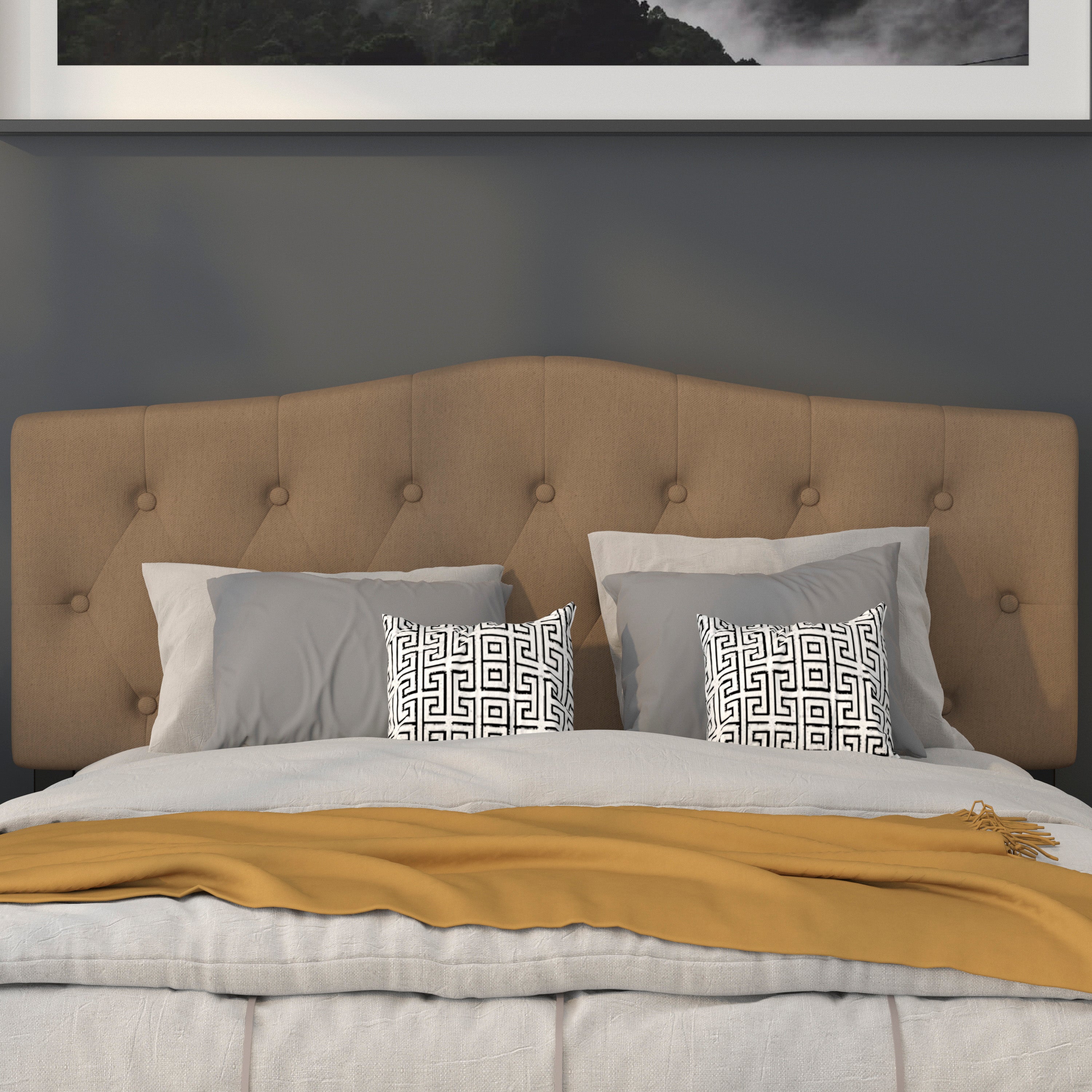 Cambridge Arched Button Tufted Upholstered Headboard