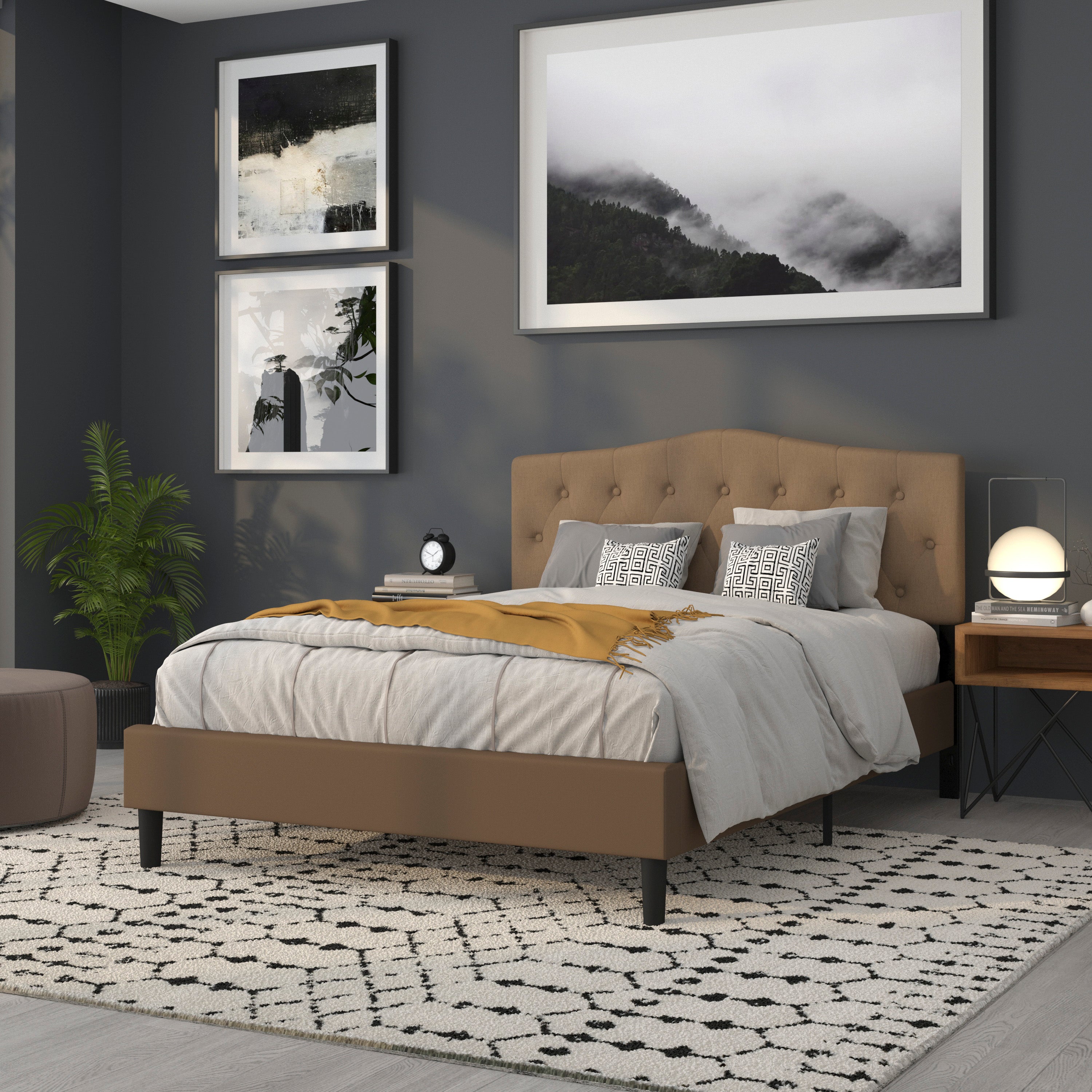 Cambridge Arched Button Tufted Upholstered Headboard