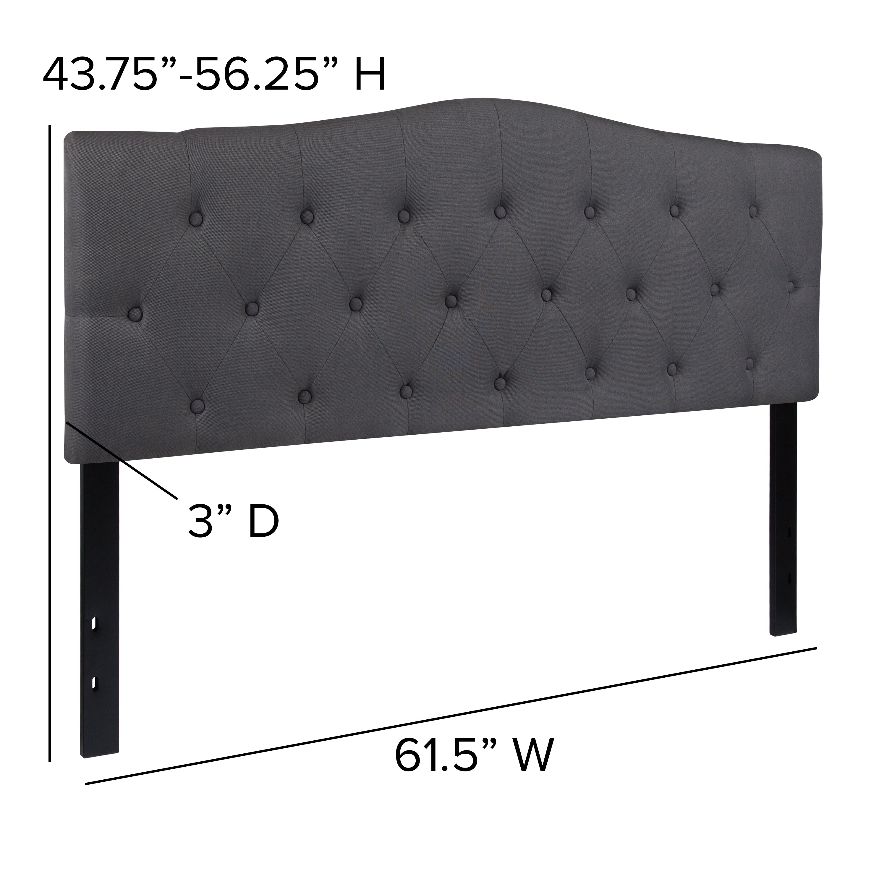 Cambridge Arched Button Tufted Upholstered Headboard