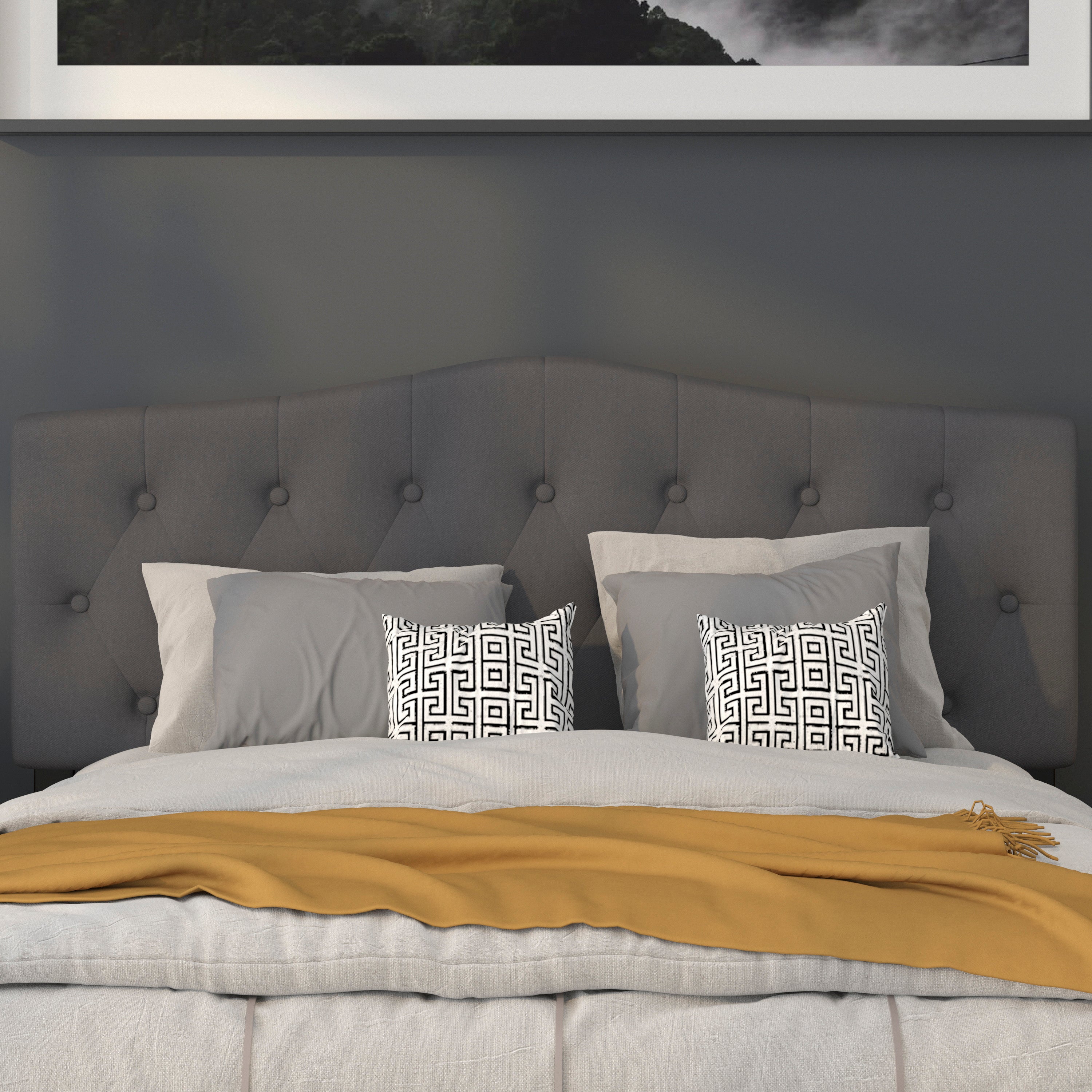 Cambridge Arched Button Tufted Upholstered Headboard