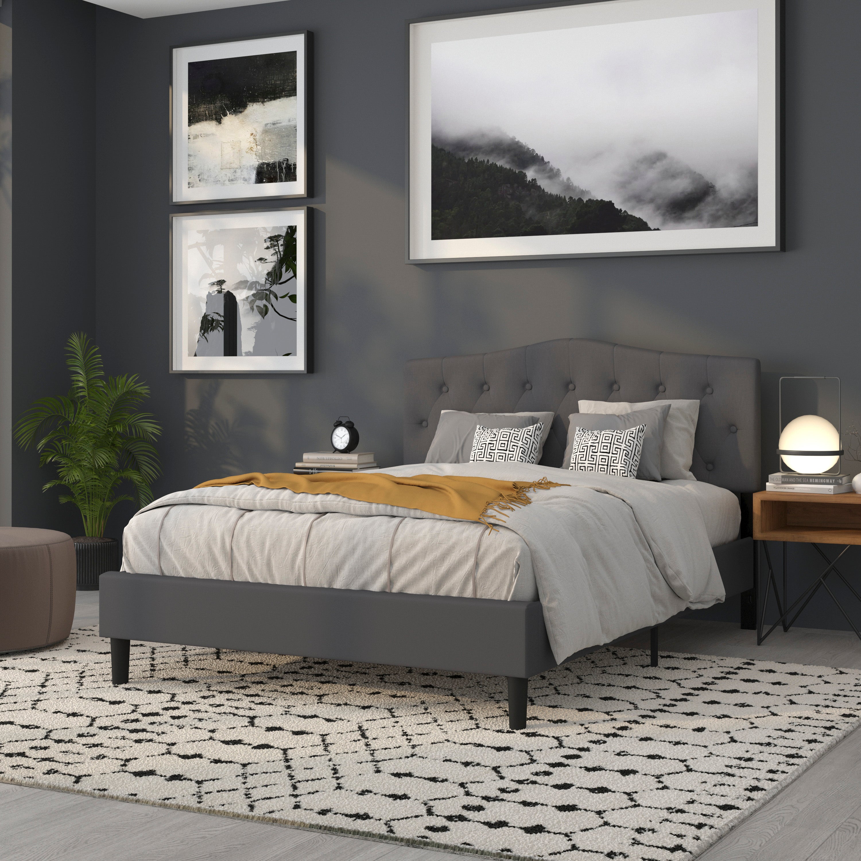 Cambridge Arched Button Tufted Upholstered Headboard