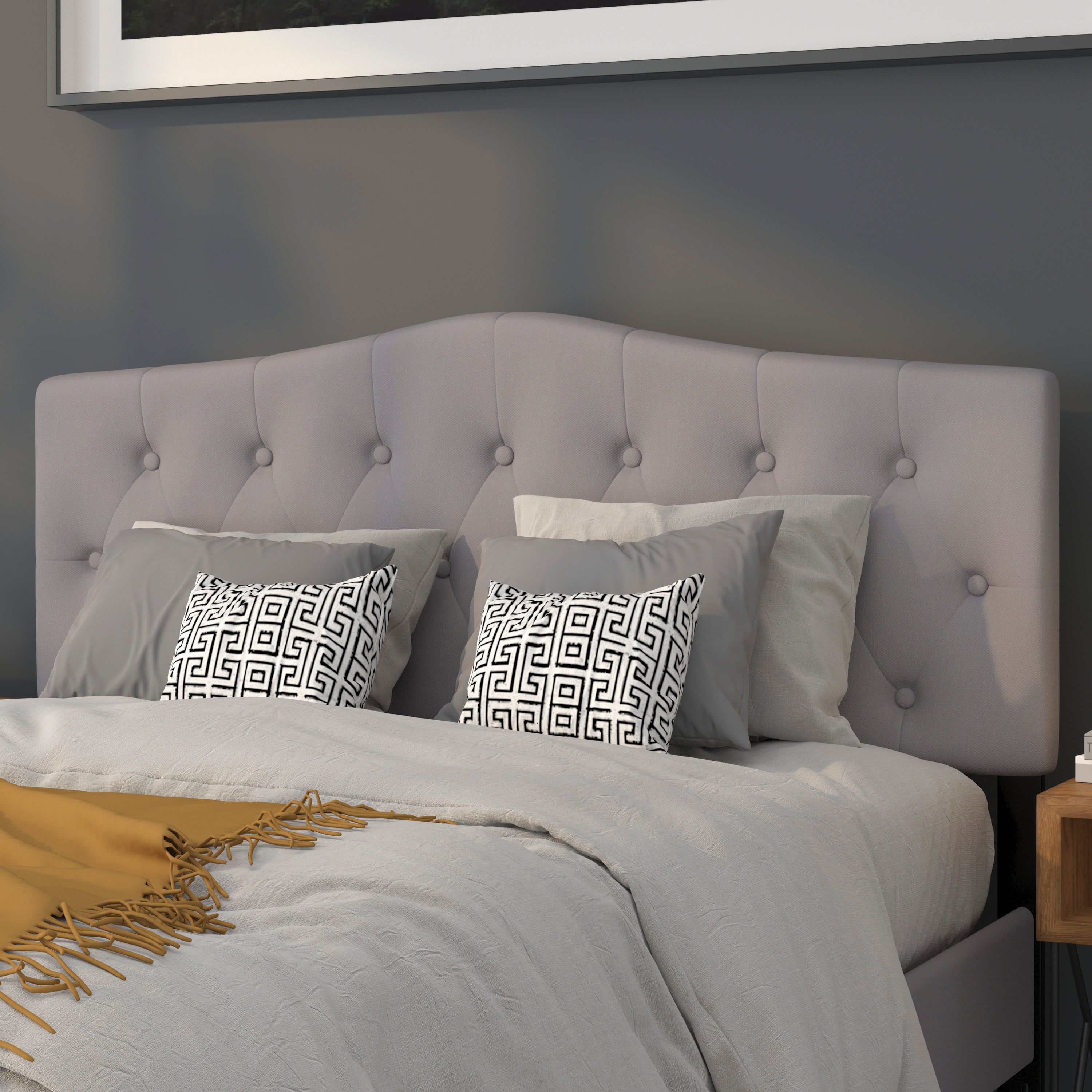Cambridge Arched Button Tufted Upholstered Headboard