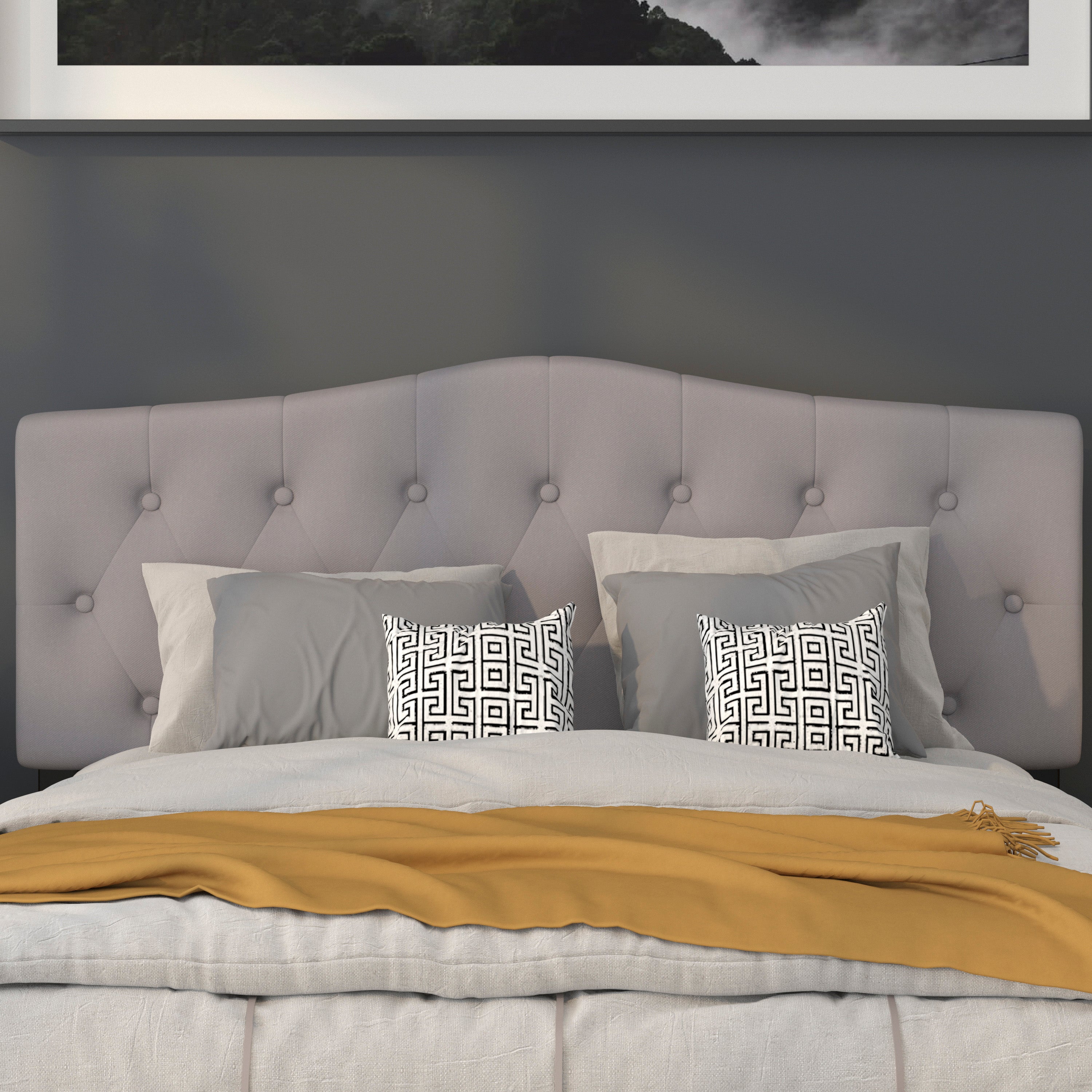 Cambridge Arched Button Tufted Upholstered Headboard