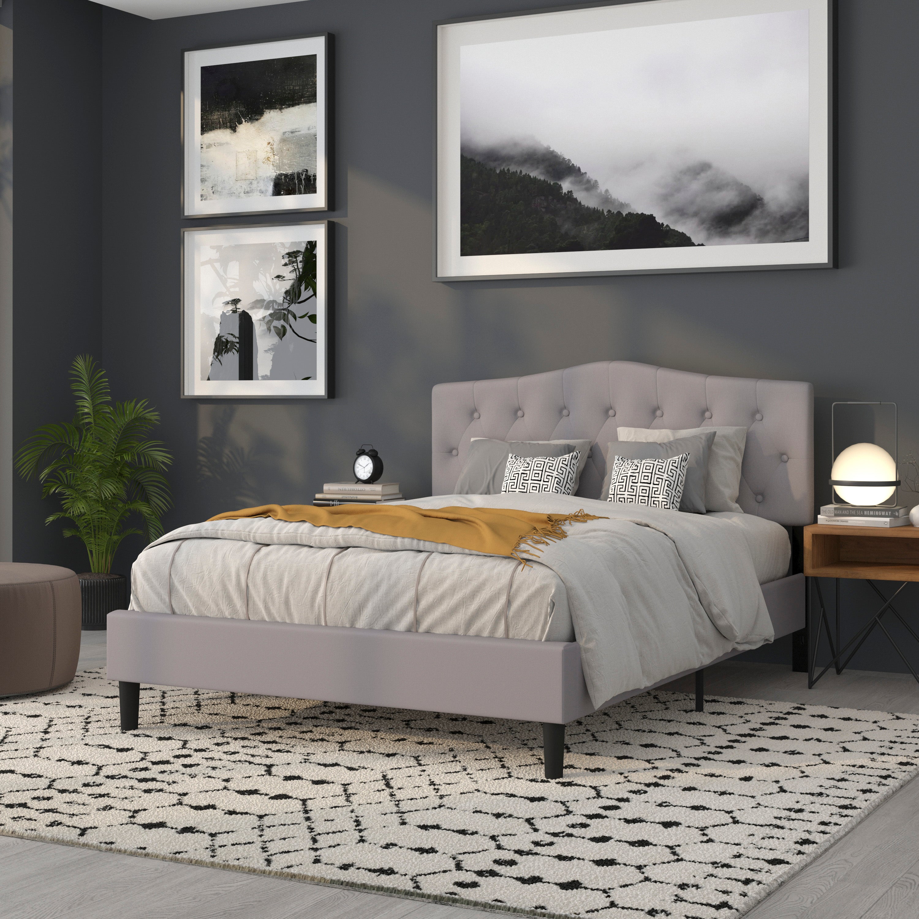 Cambridge Arched Button Tufted Upholstered Headboard