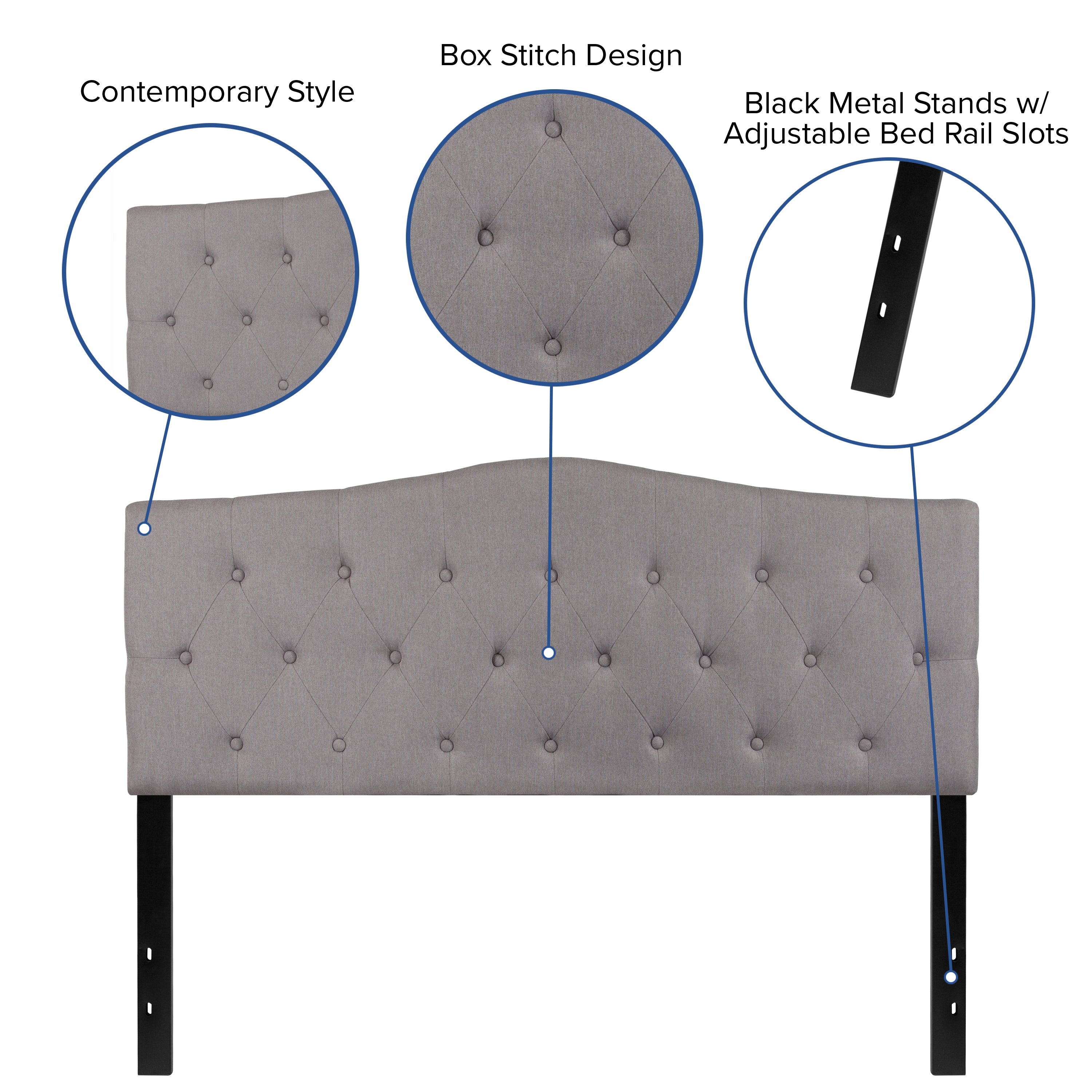 Cambridge Arched Button Tufted Upholstered Headboard