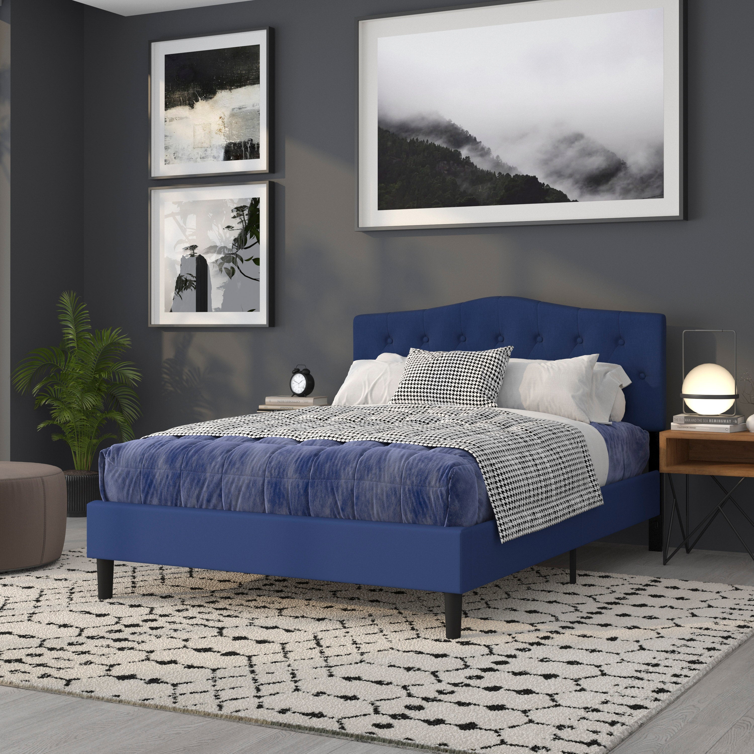 Cambridge Arched Button Tufted Upholstered Headboard