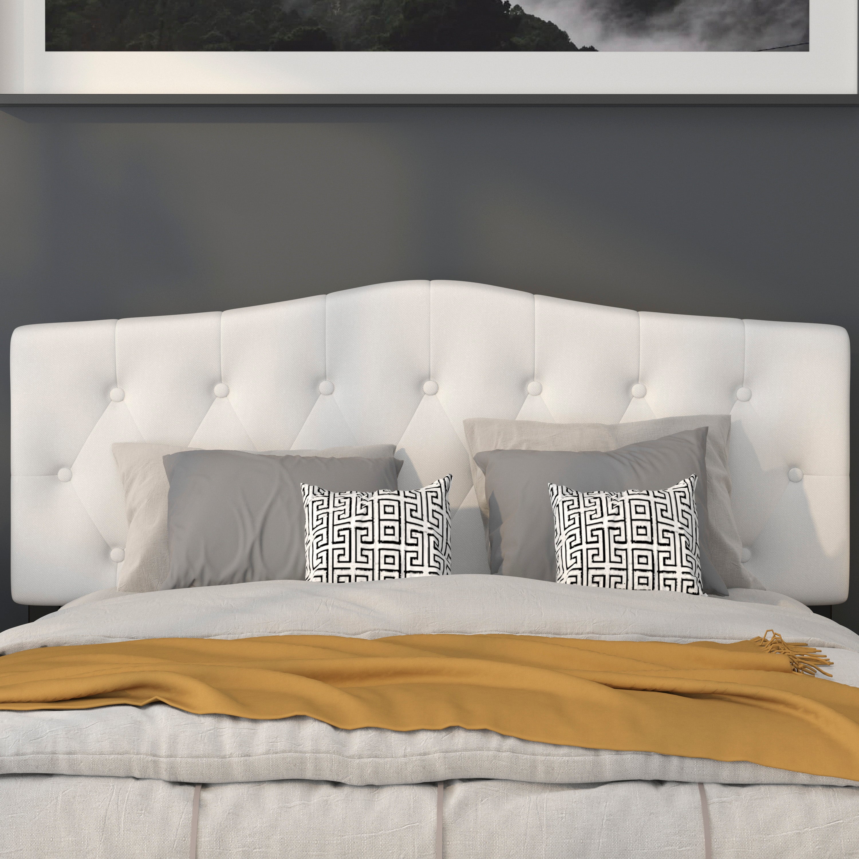 Cambridge Arched Button Tufted Upholstered Headboard
