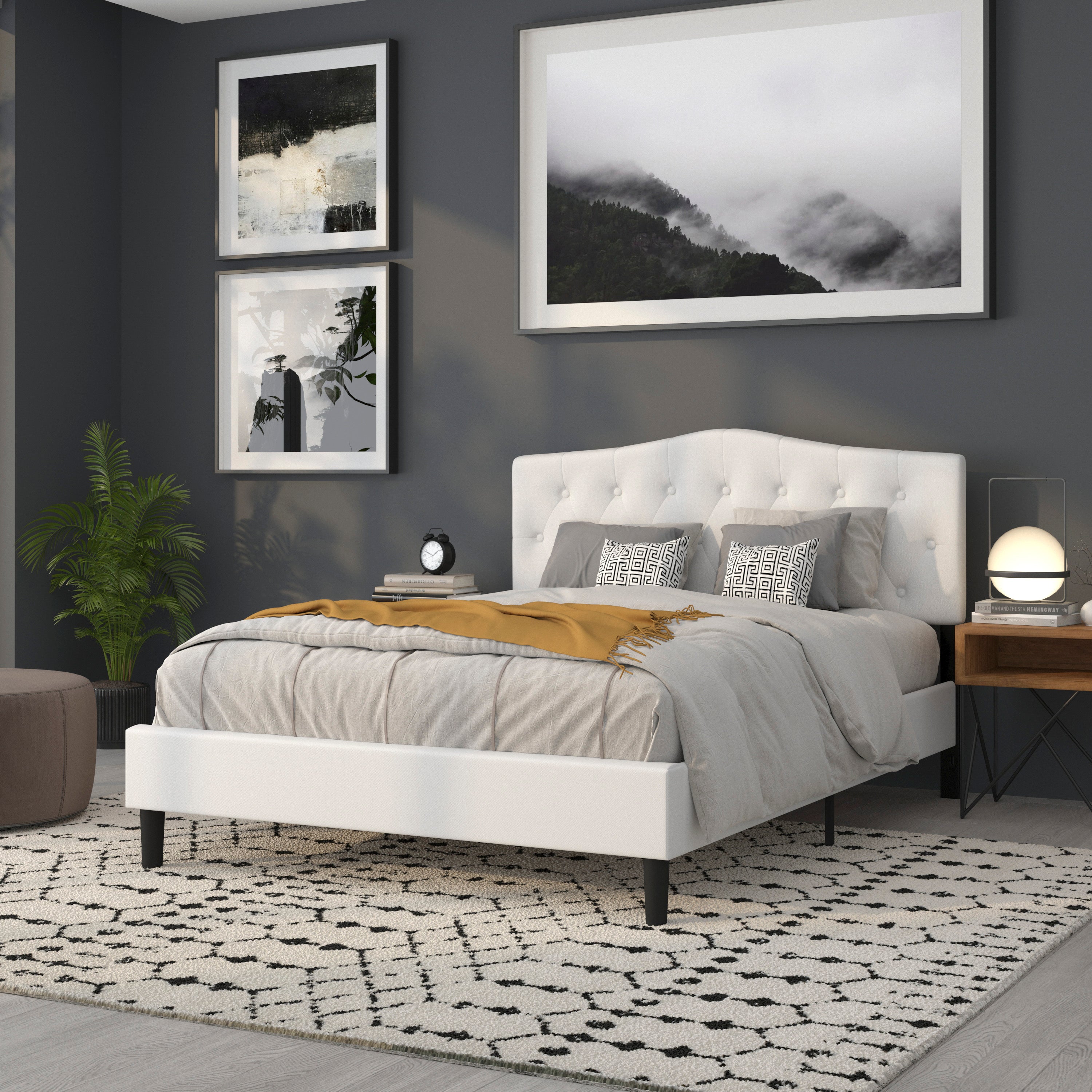 Cambridge Arched Button Tufted Upholstered Headboard