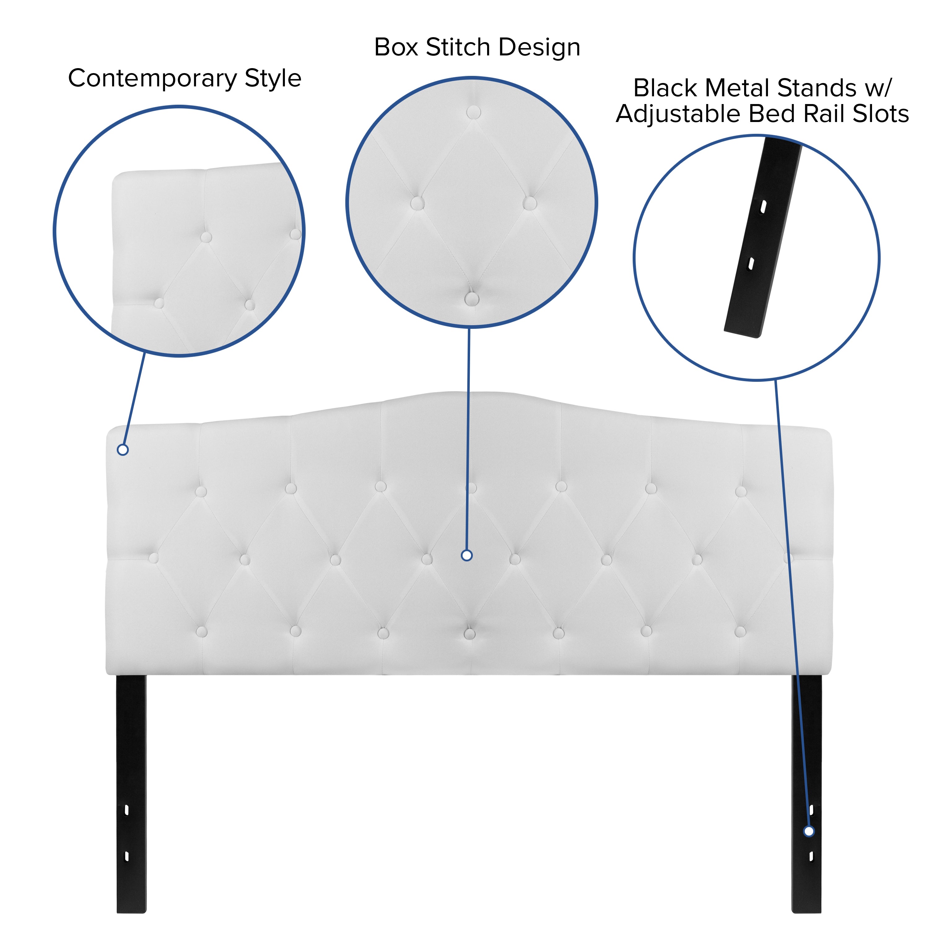 Cambridge Arched Button Tufted Upholstered Headboard