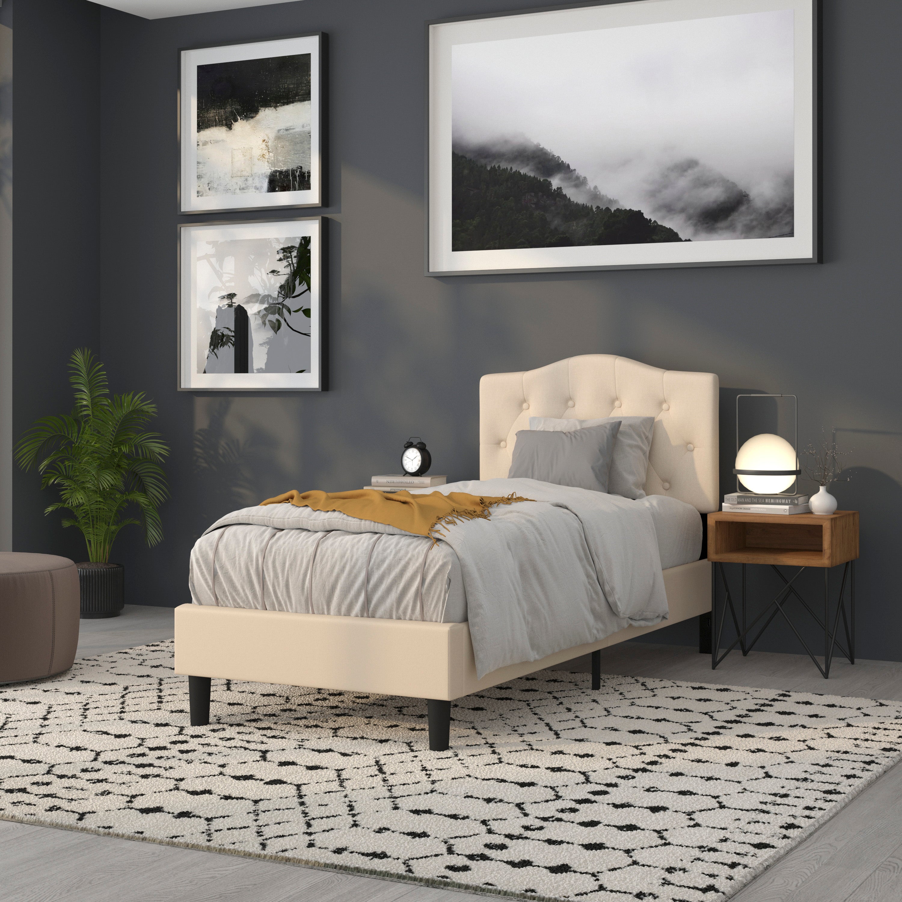 Cambridge Arched Button Tufted Upholstered Headboard