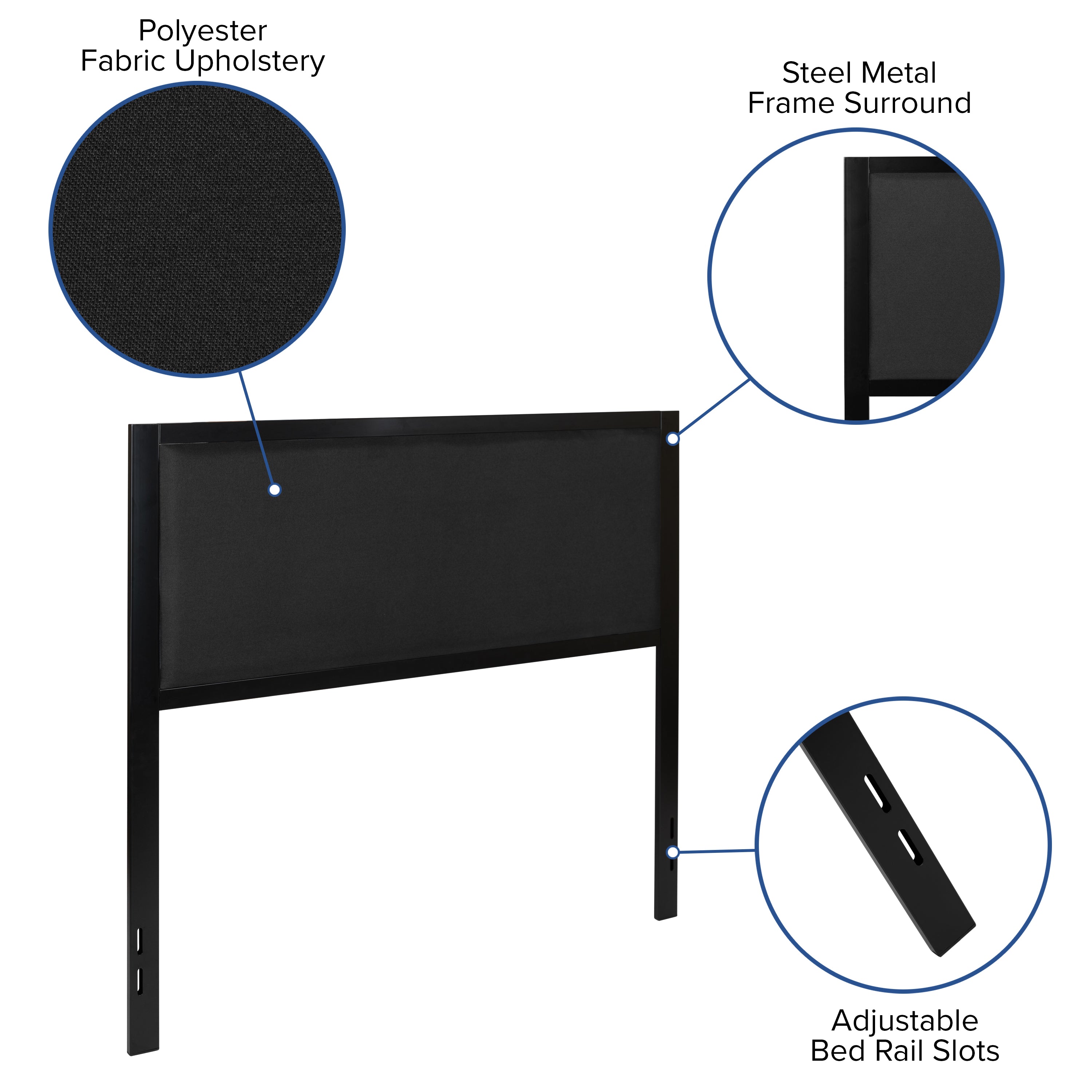 Melbourne Metal Upholstered Headboard - Modern Headboard