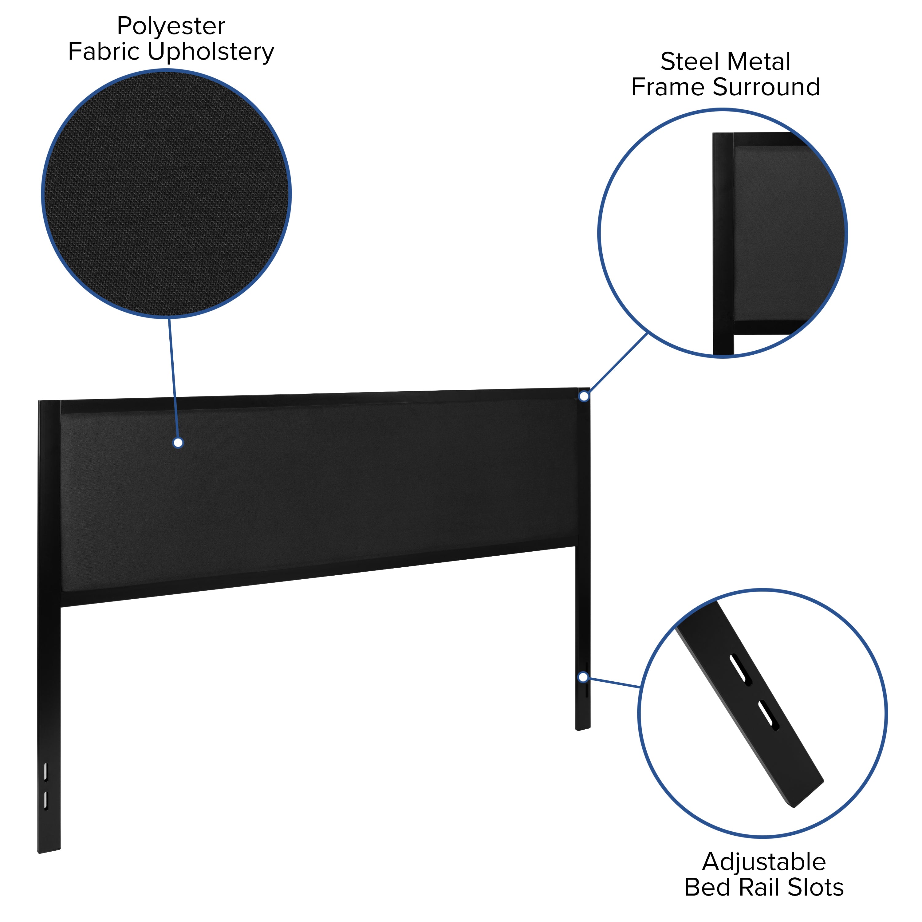 Melbourne Metal Upholstered Headboard - Modern Headboard