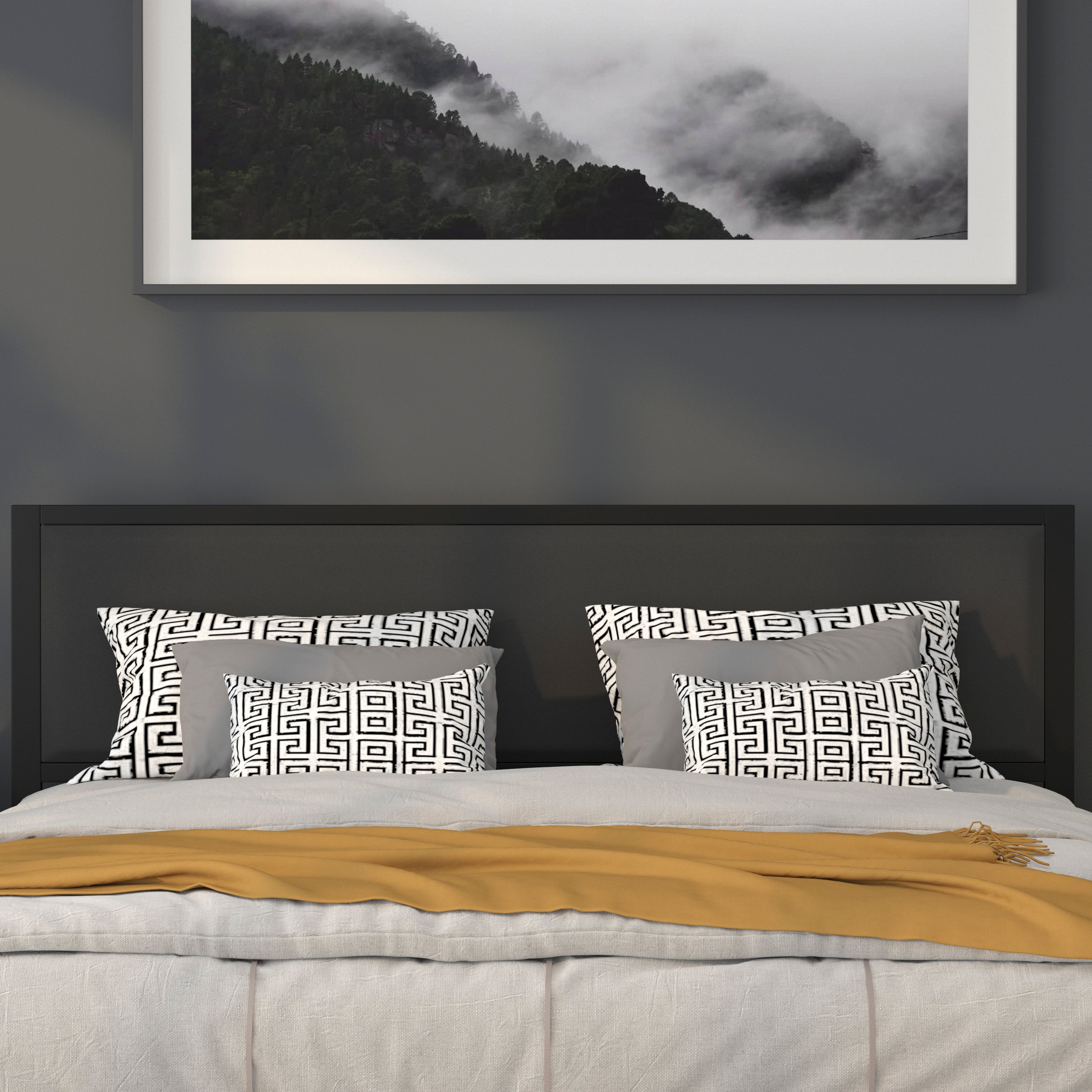 Melbourne Metal Upholstered Headboard - Modern Headboard