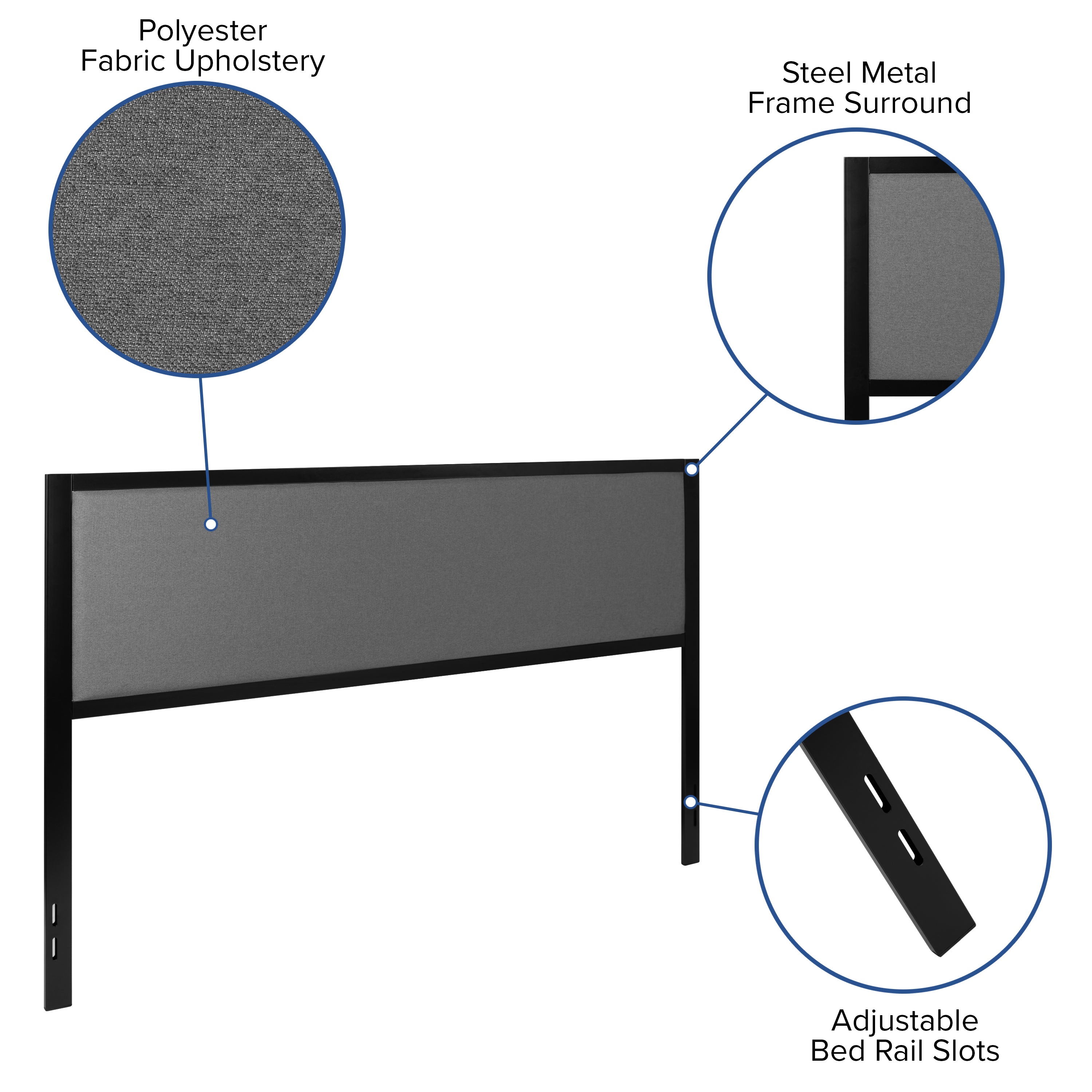 Melbourne Metal Upholstered Headboard - Modern Headboard