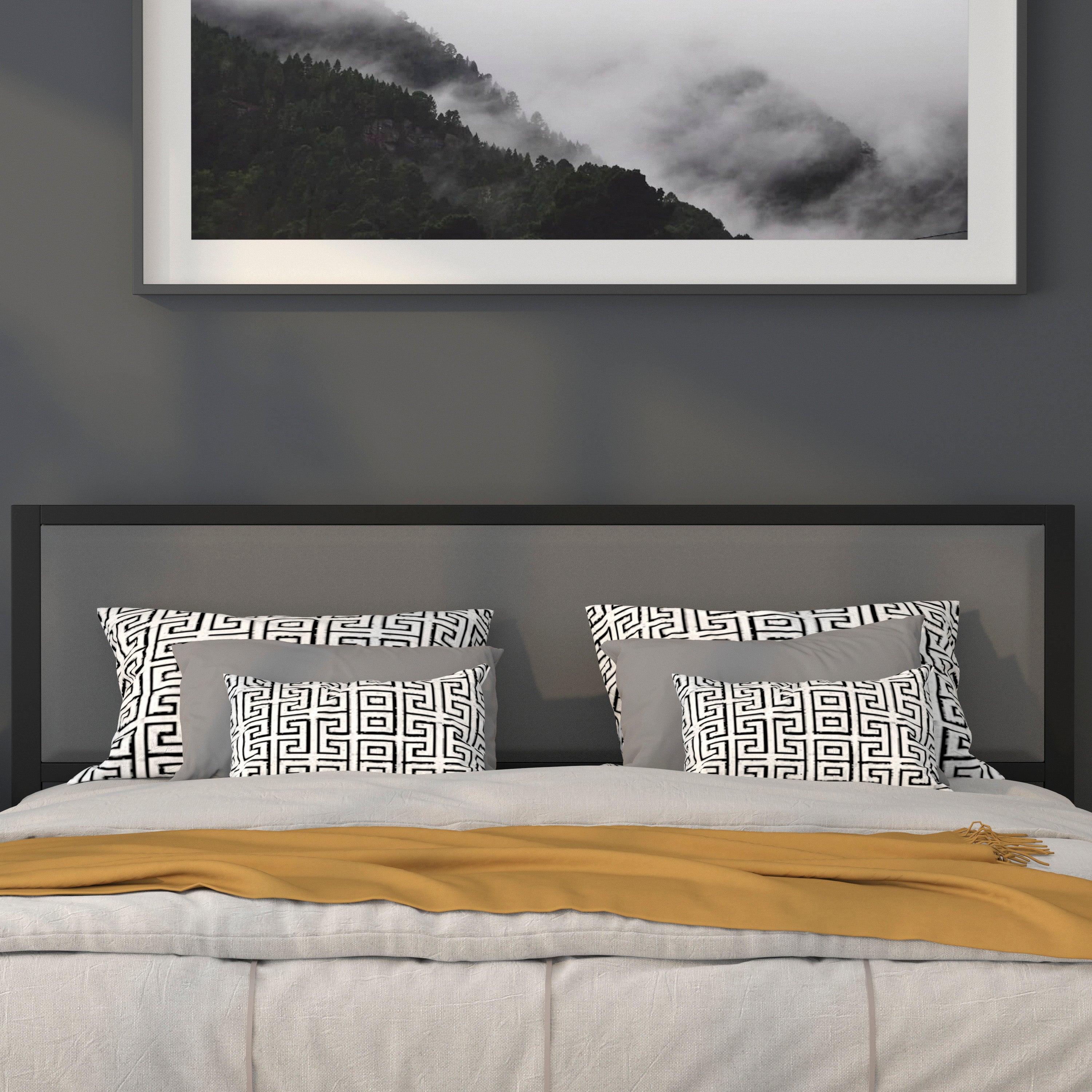 Melbourne Metal Upholstered Headboard - Modern Headboard