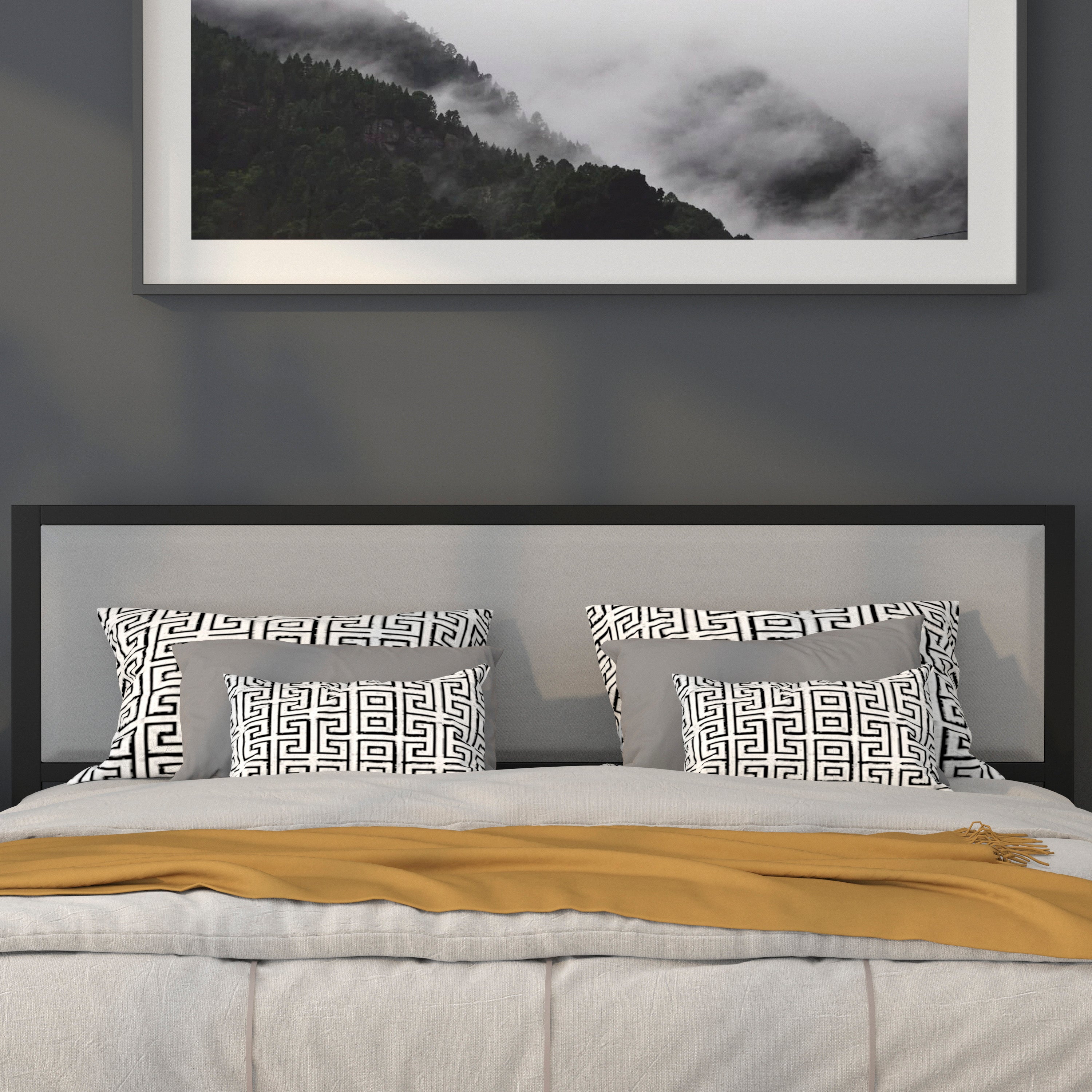 Melbourne Metal Upholstered Headboard - Modern Headboard