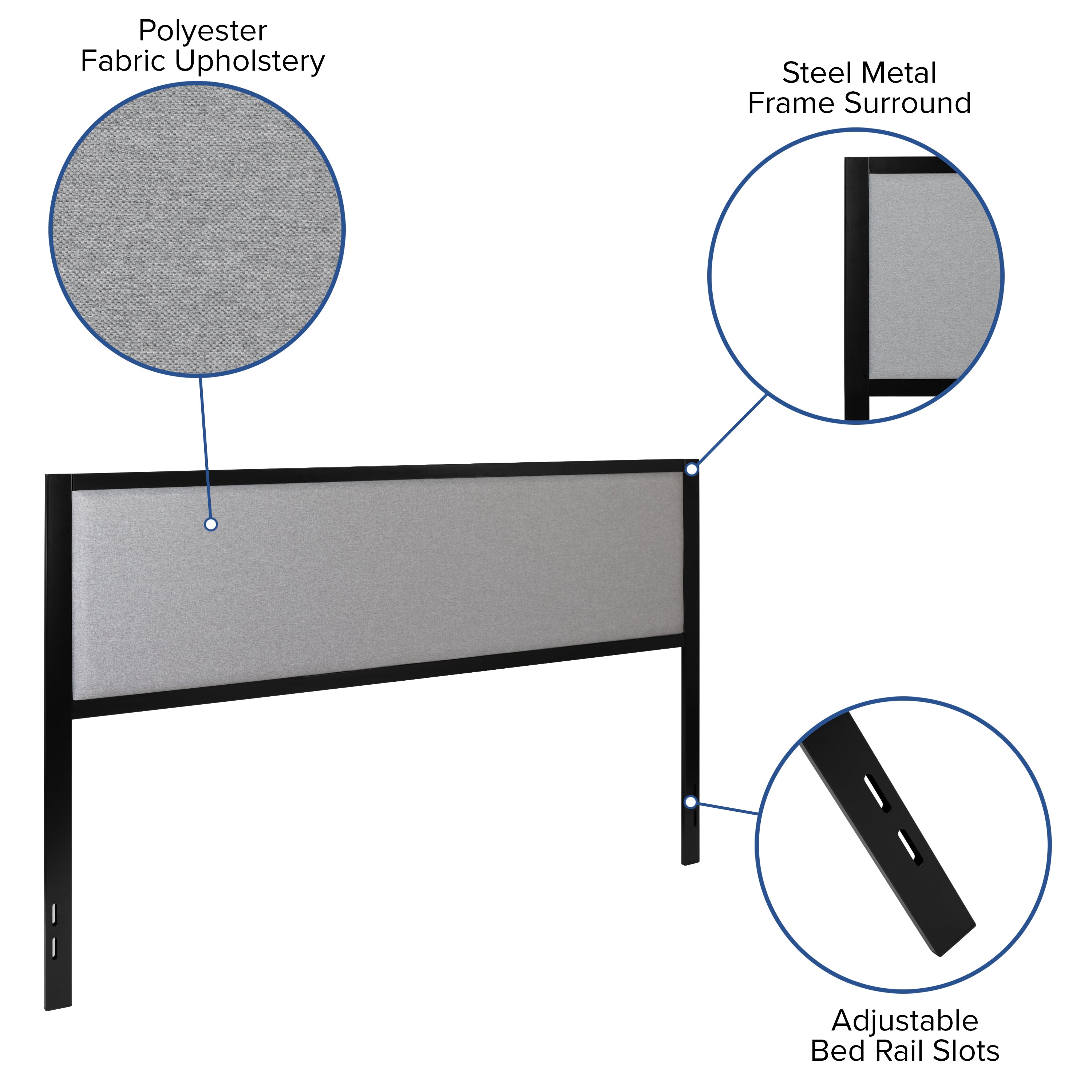 Melbourne Metal Upholstered Headboard - Modern Headboard
