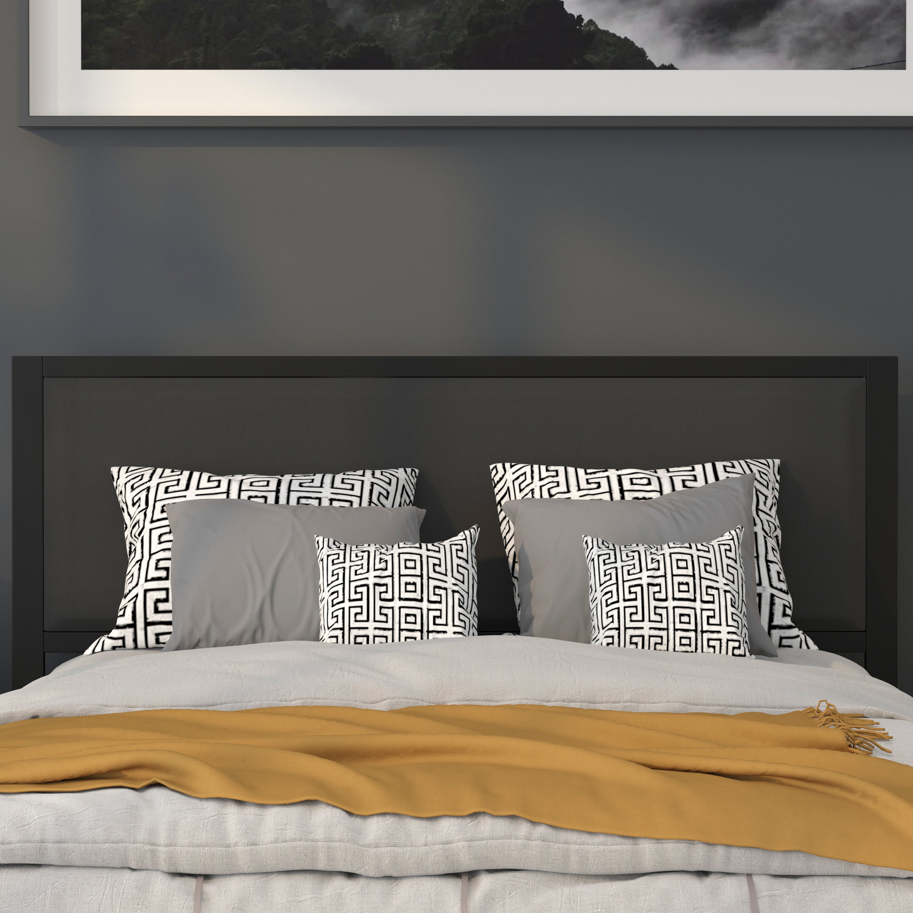 Melbourne Metal Upholstered Headboard - Modern Headboard