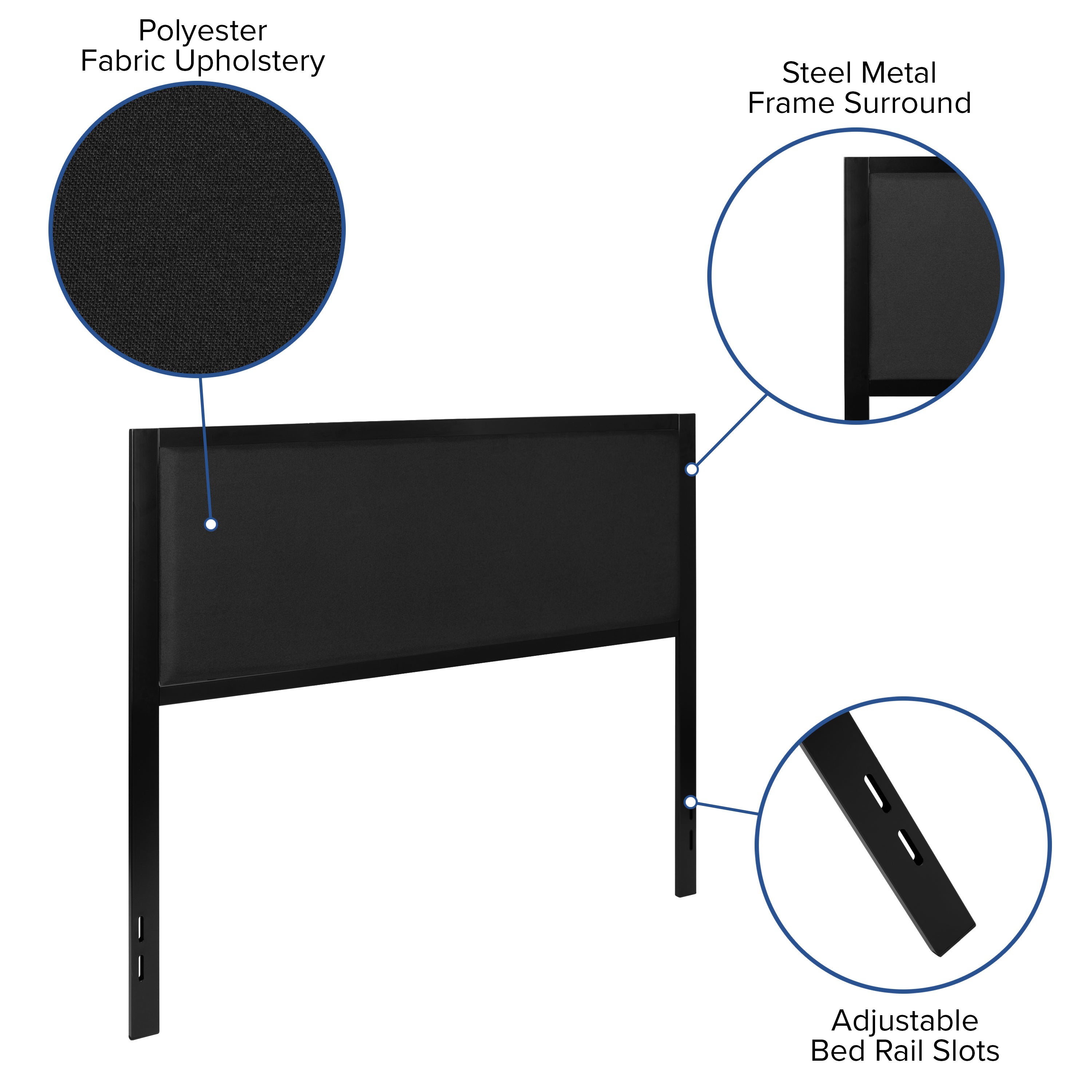 Melbourne Metal Upholstered Headboard - Modern Headboard