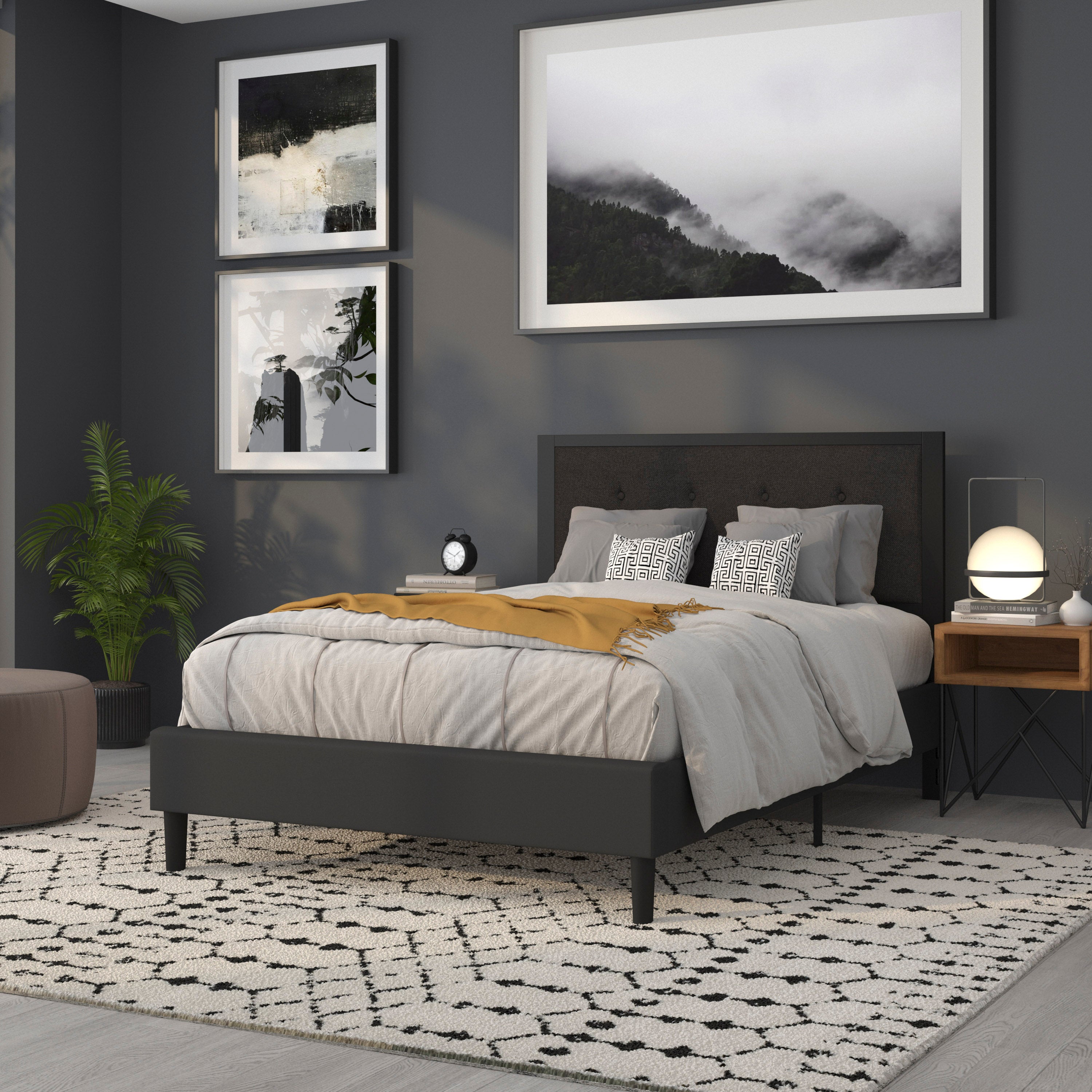 Bristol Metal Tufted Upholstered Headboard - Modern Headboard