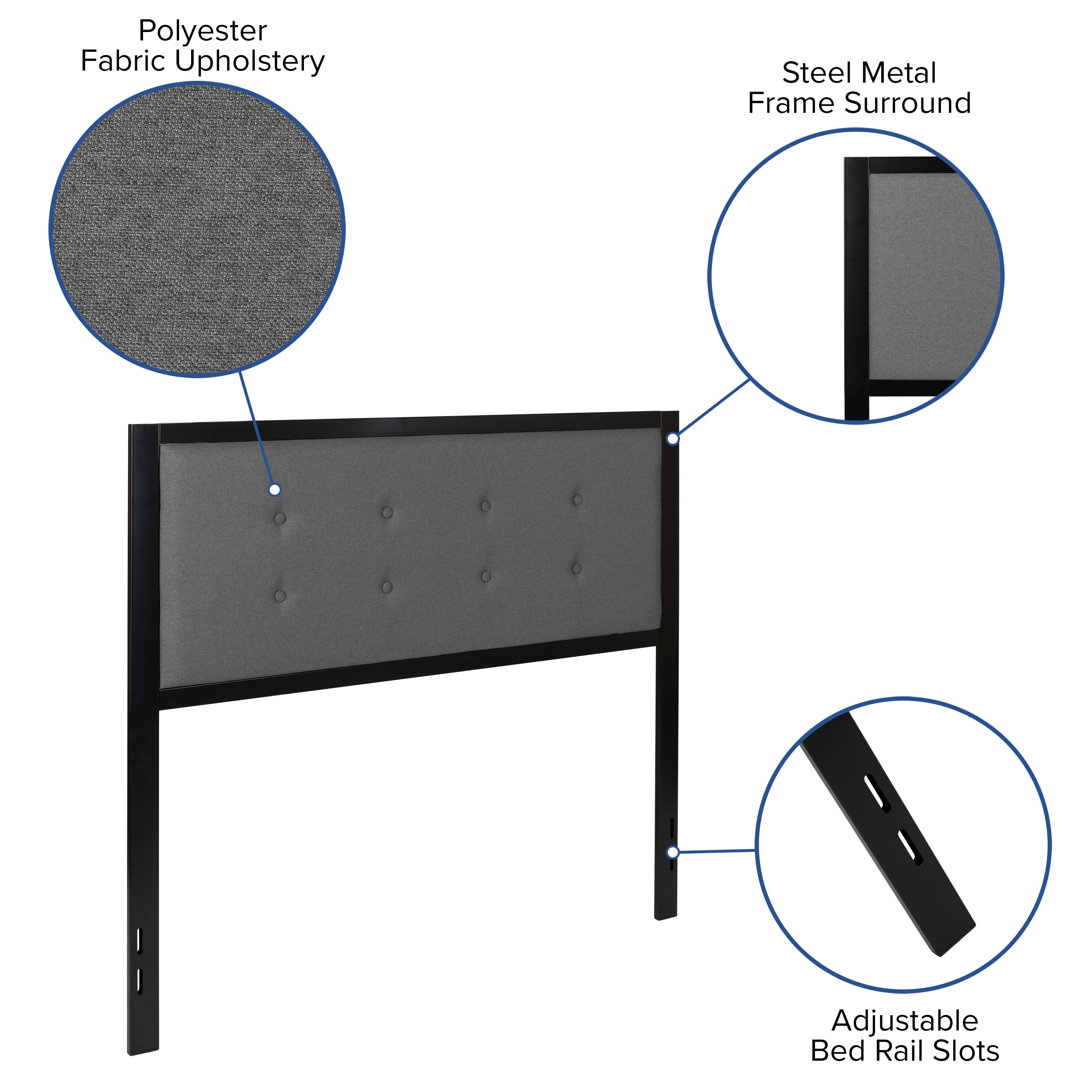 Bristol Metal Tufted Upholstered Headboard - Modern Headboard