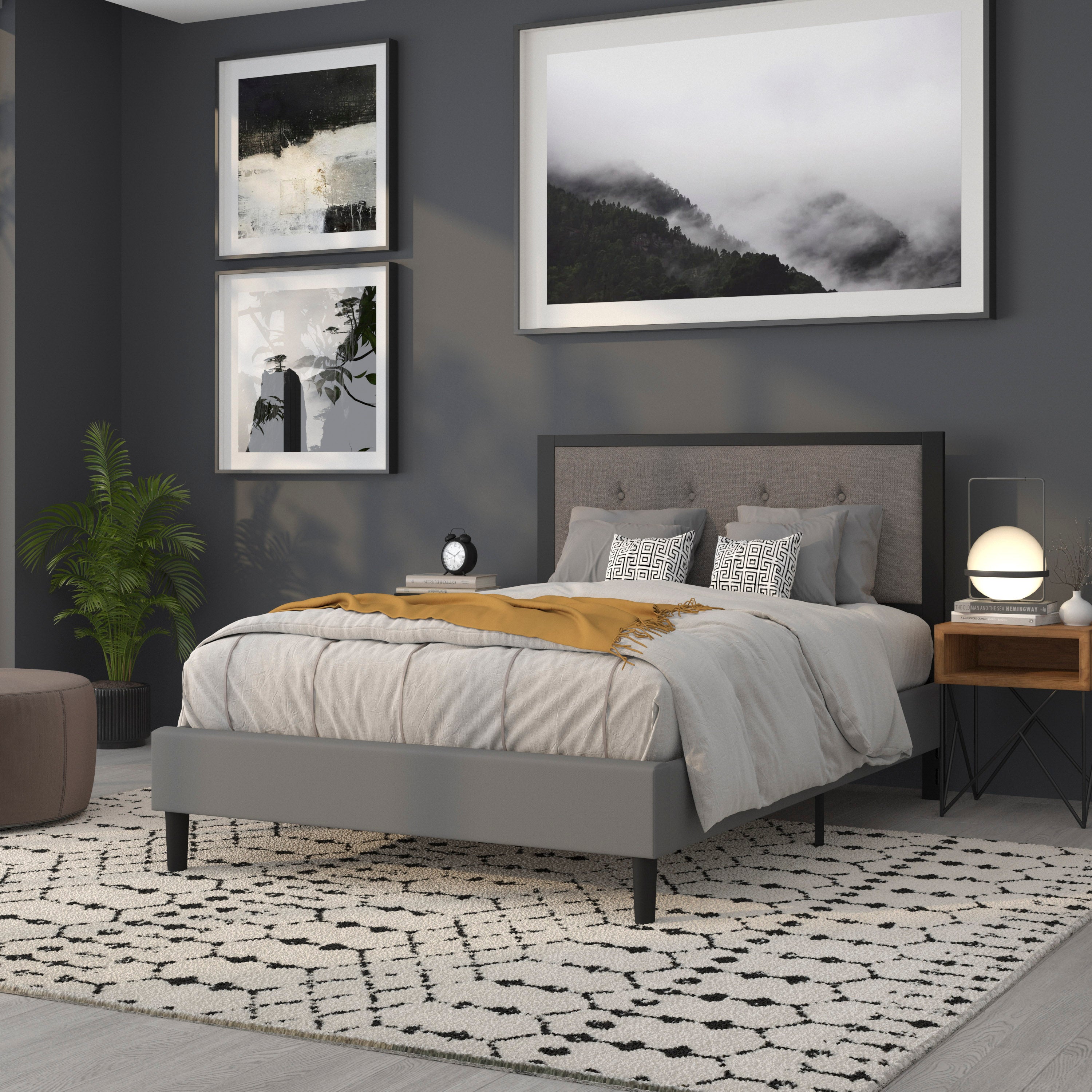 Bristol Metal Tufted Upholstered Headboard - Modern Headboard
