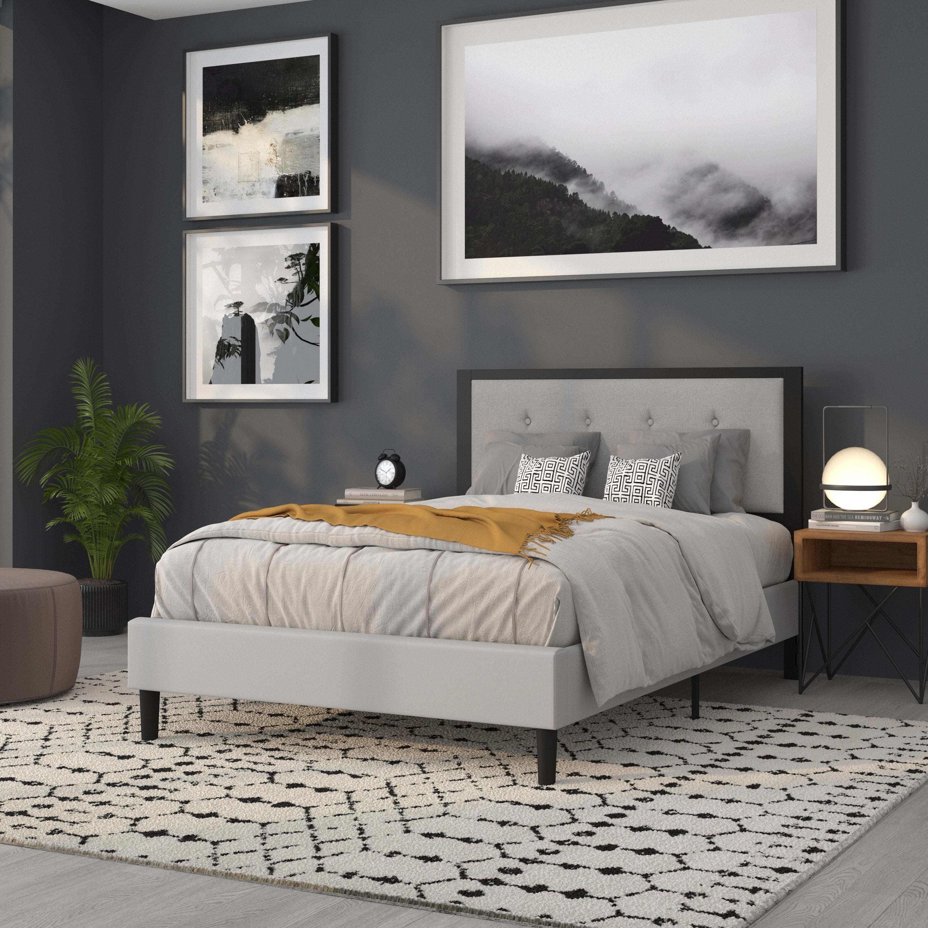 Bristol Metal Tufted Upholstered Headboard - Modern Headboard