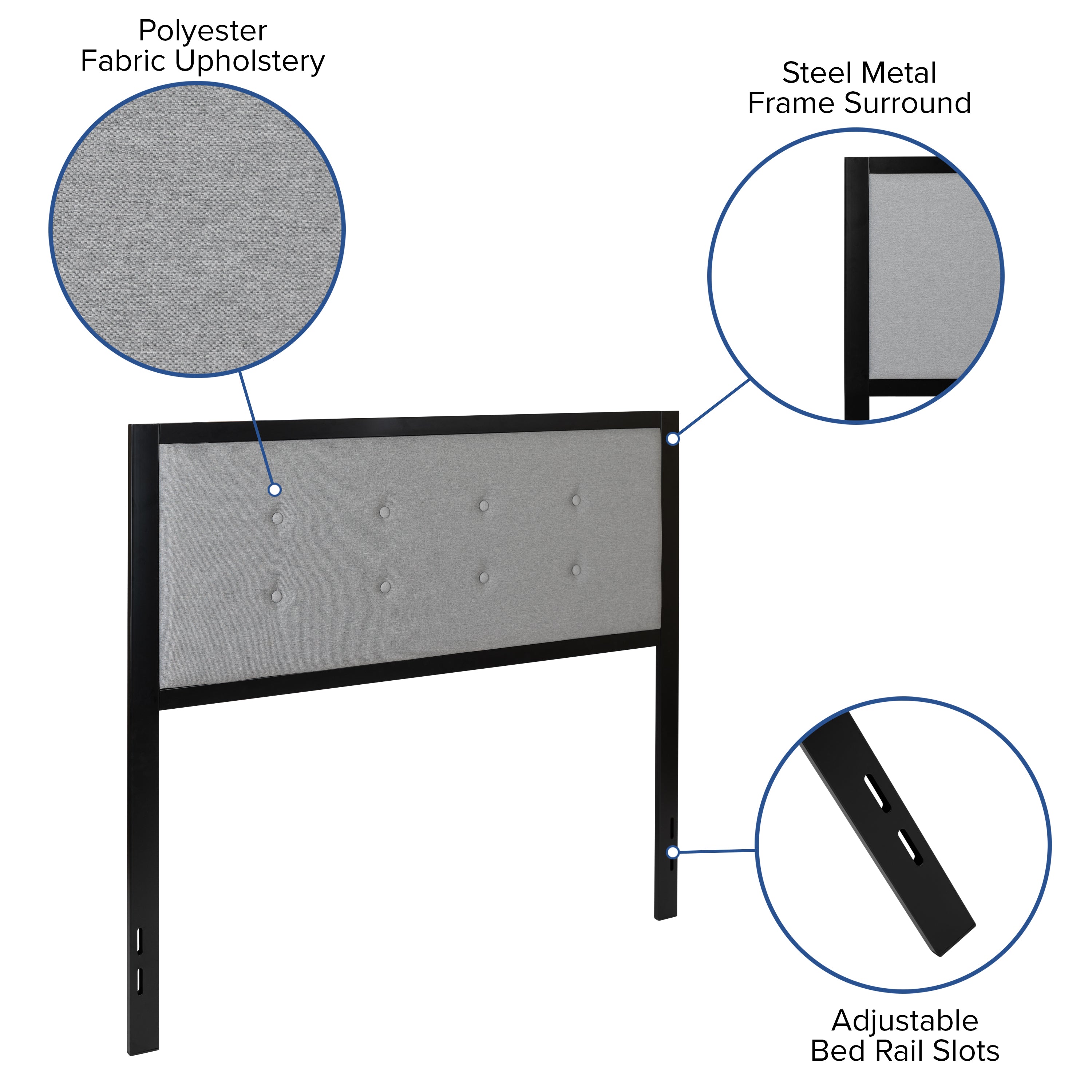 Bristol Metal Tufted Upholstered Headboard - Modern Headboard