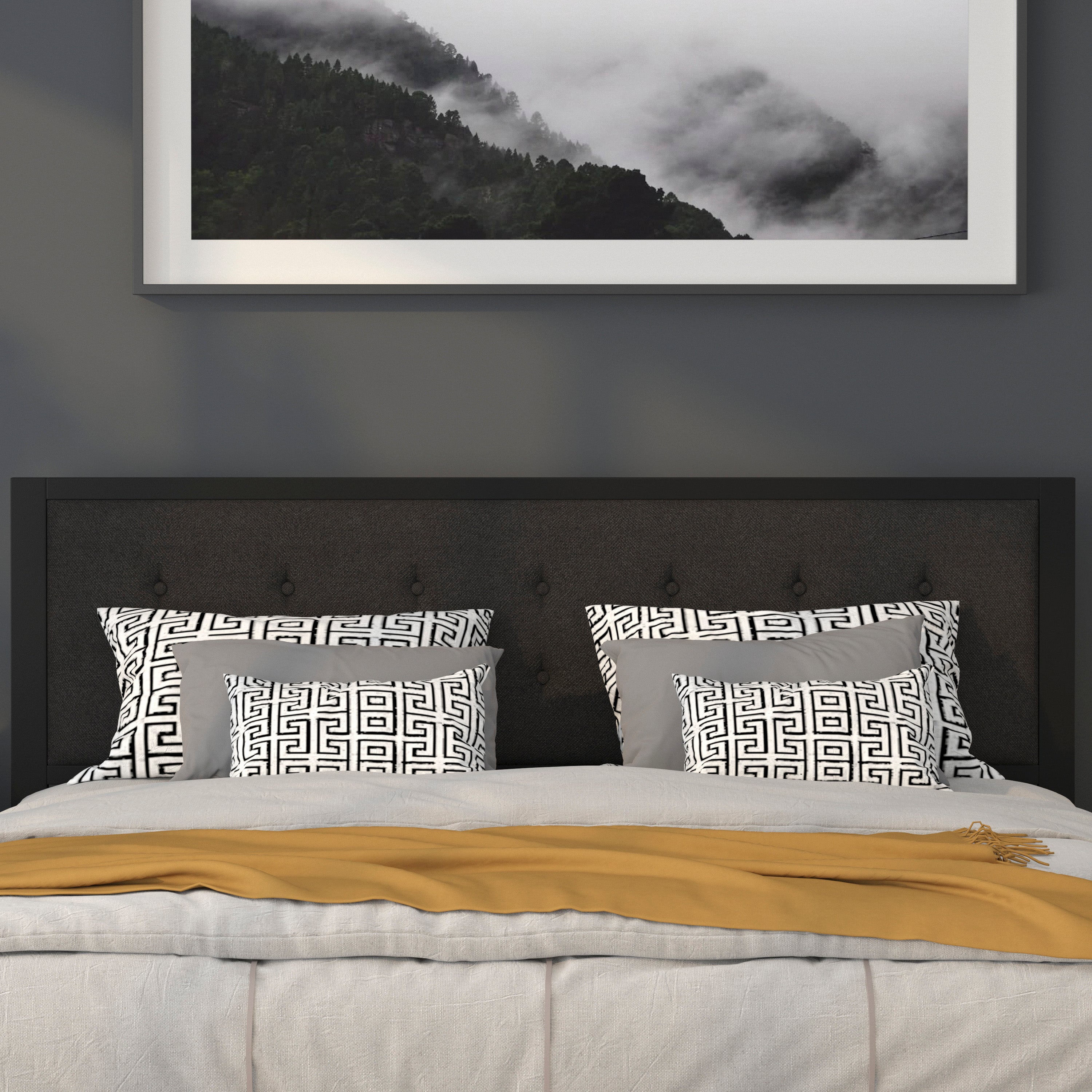 Bristol Metal Tufted Upholstered Headboard - Modern Headboard