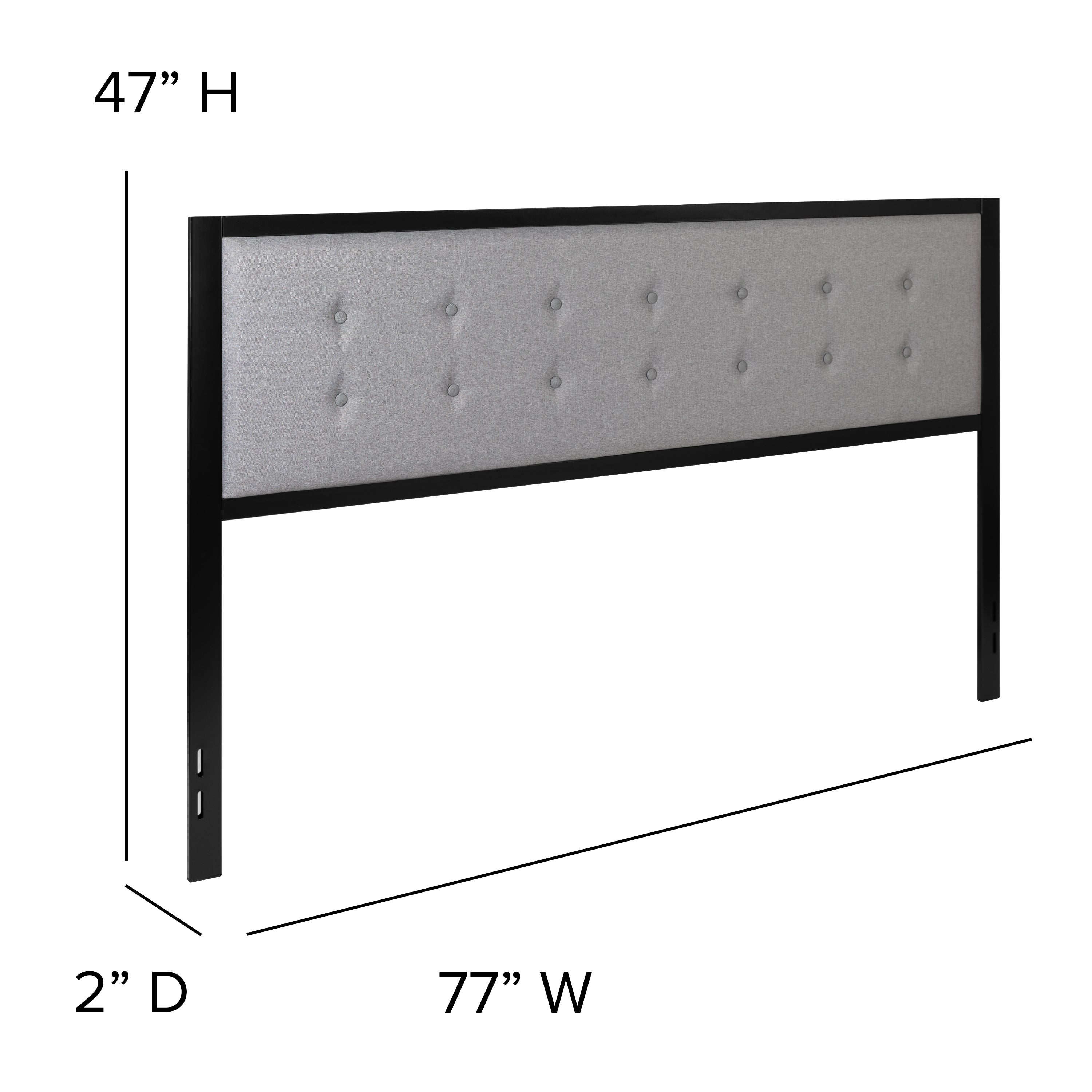 Bristol Metal Tufted Upholstered Headboard - Modern Headboard-Headboard-Flash Furniture-Wall2Wall Furnishings