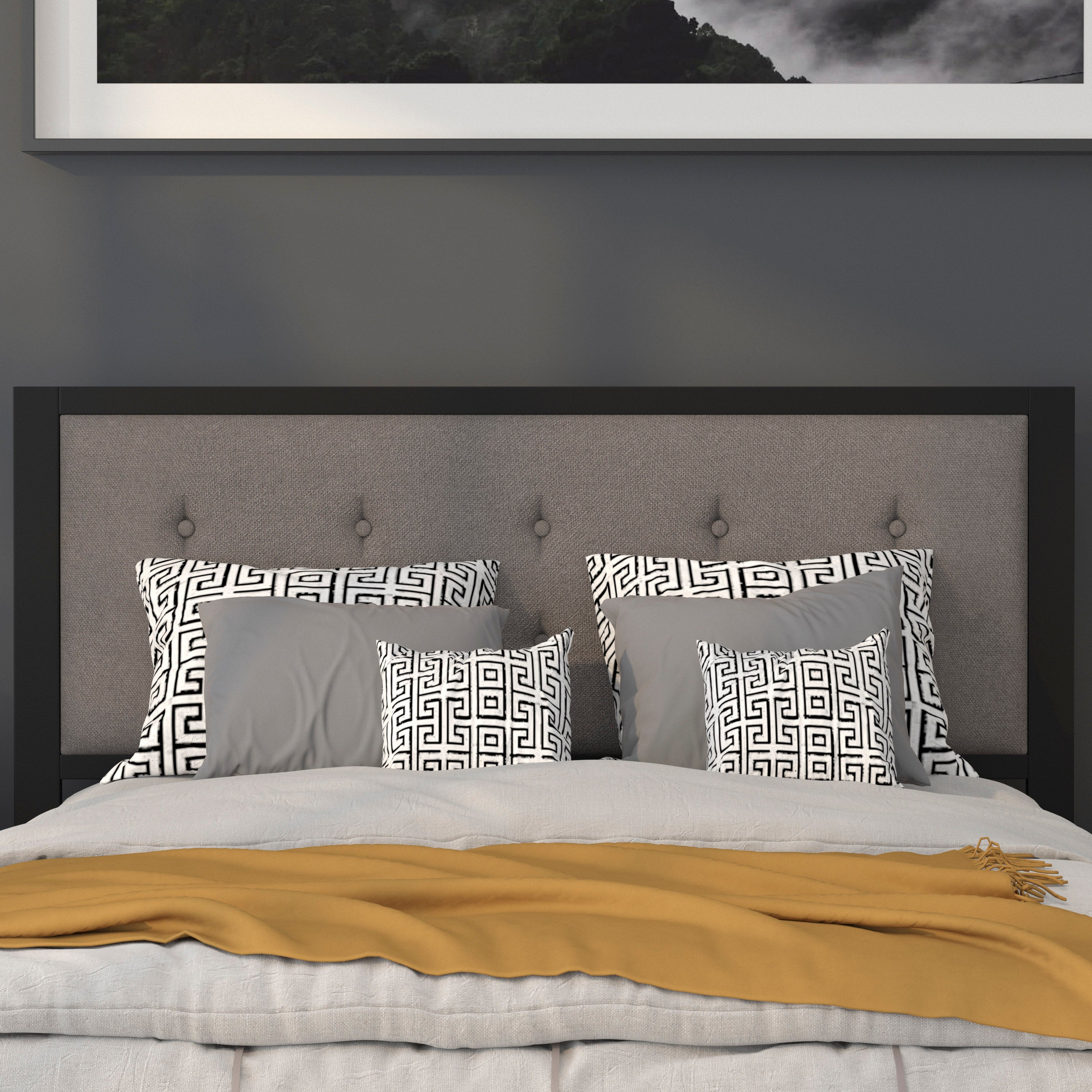 Bristol Metal Tufted Upholstered Headboard - Modern Headboard
