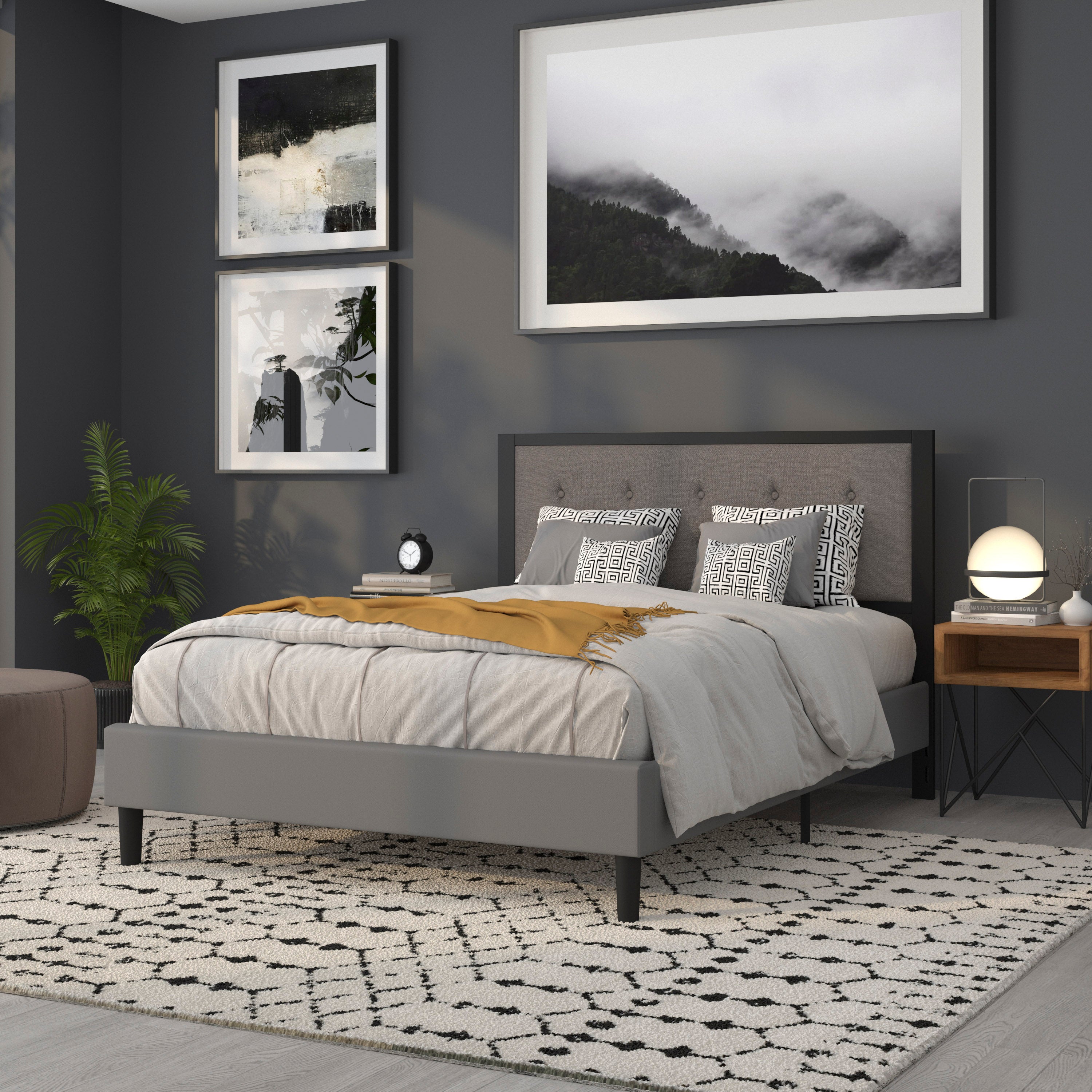 Bristol Metal Tufted Upholstered Headboard - Modern Headboard