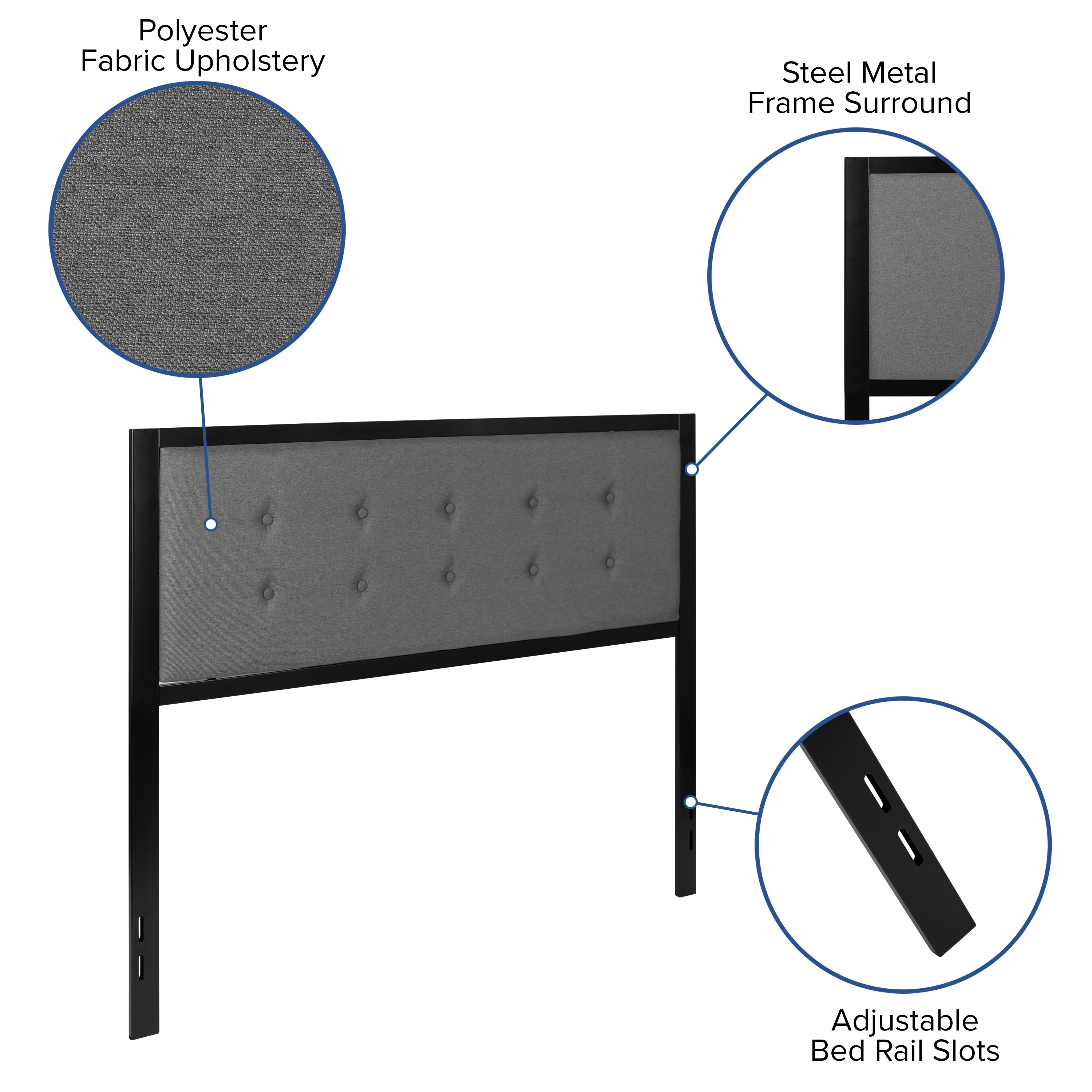 Bristol Metal Tufted Upholstered Headboard - Modern Headboard