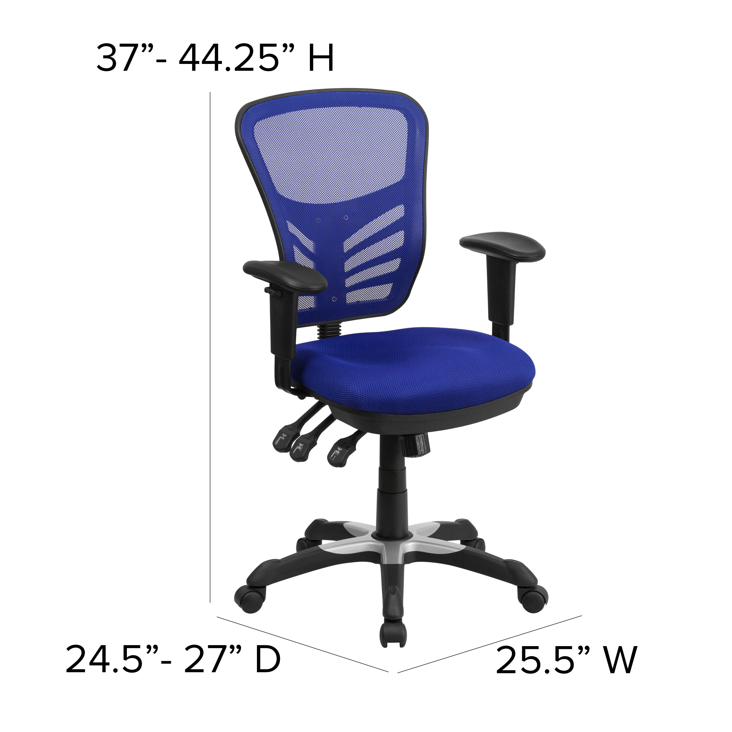 Mid-Back Mesh Multifunction Executive Swivel Ergonomic Office Chair with Adjustable Arms