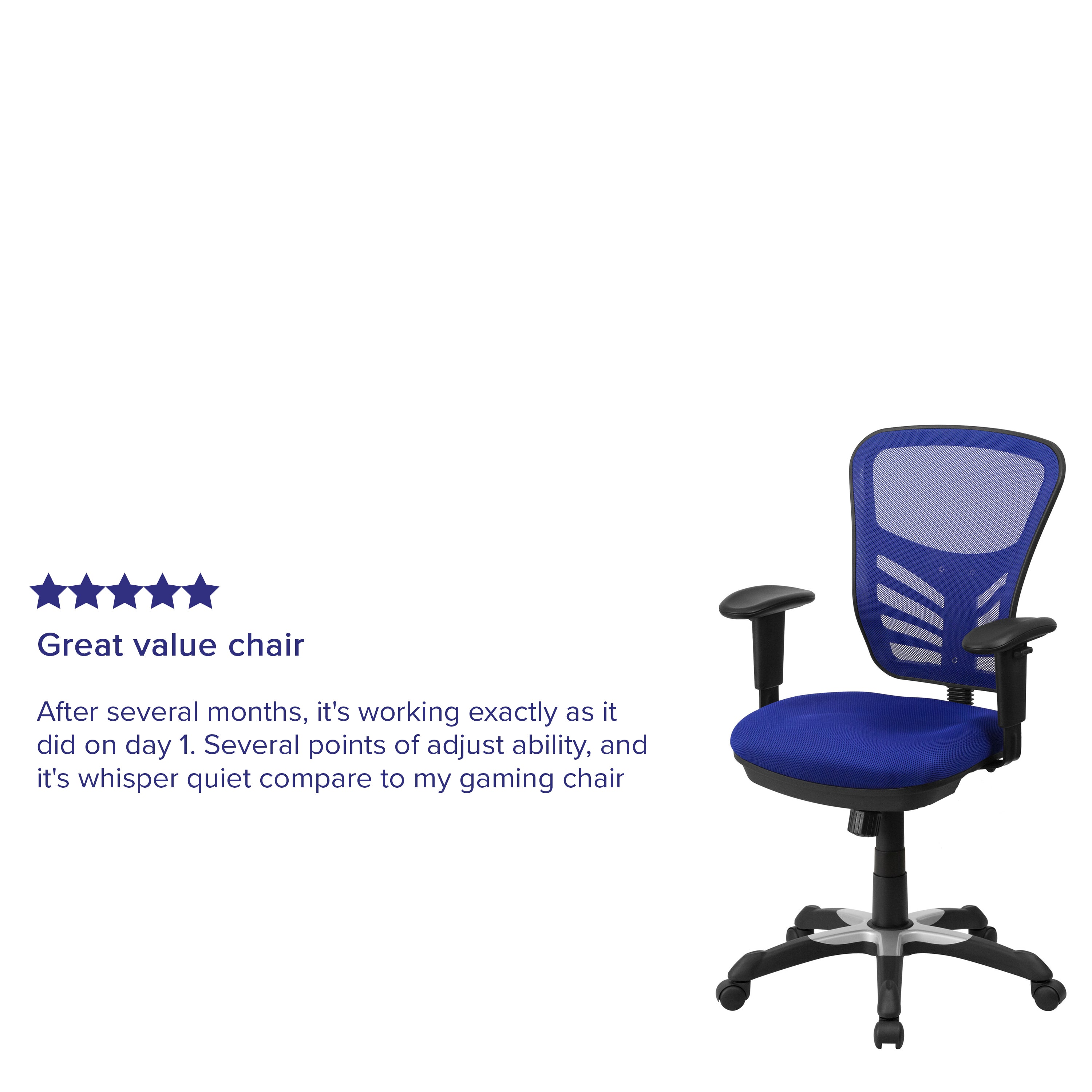 Mid-Back Mesh Multifunction Executive Swivel Ergonomic Office Chair with Adjustable Arms
