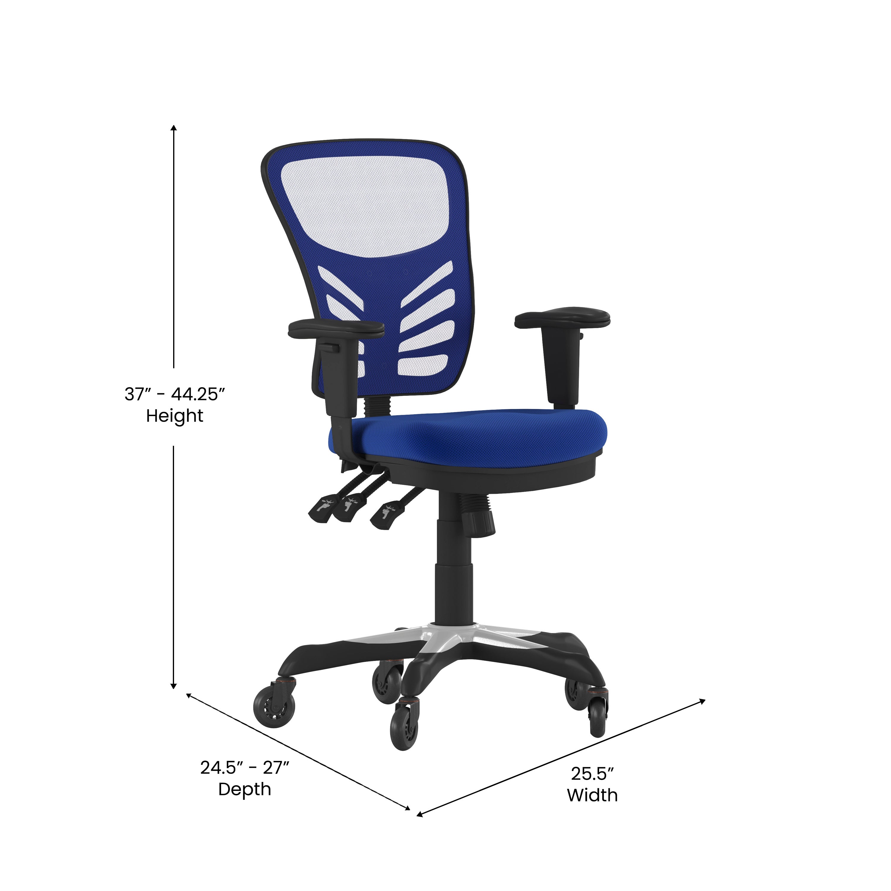 Nicholas Mid-Back Multifunction Executive Swivel Ergonomic Office Chair with Adjustable Arms and Transparent Roller Wheels